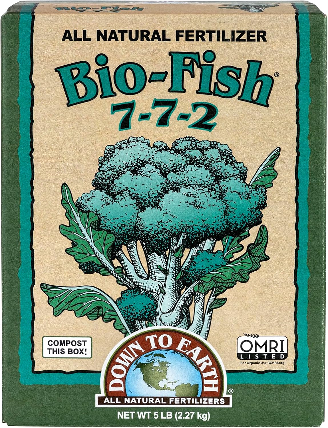 Down To Earth Bio-Fish Fertilizante Orgánico 7-7-2 5 lb