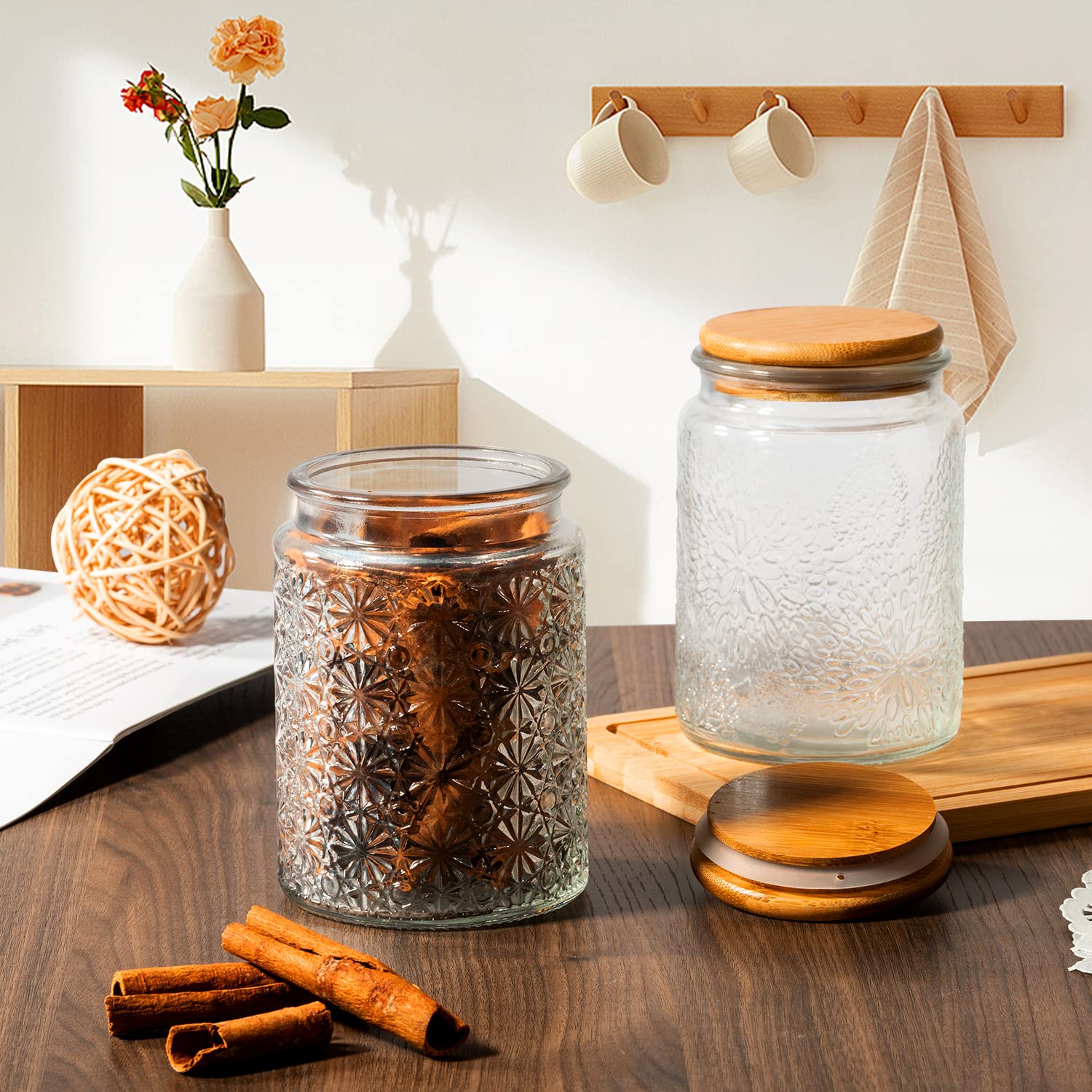 Amazon｜KAMJUNTAR ヴィンテージガラスジャーキャニスター 密閉