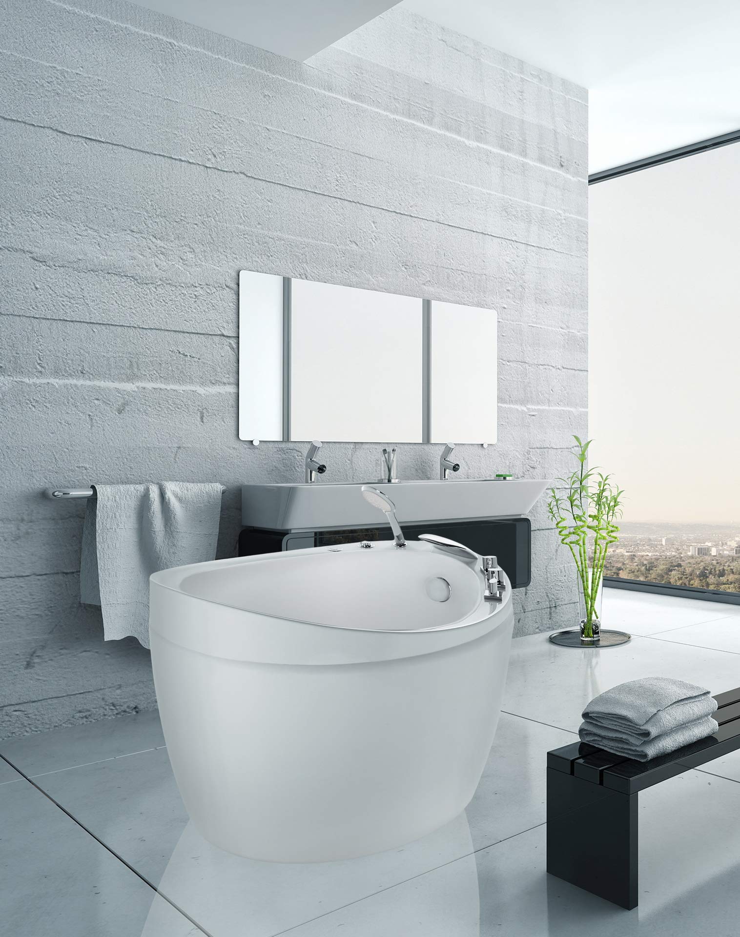 Buy Empava 48 in. Freestanding Air Mirco Bubble Hydrotherapy Oval Japanese SPA Tub Bathtub