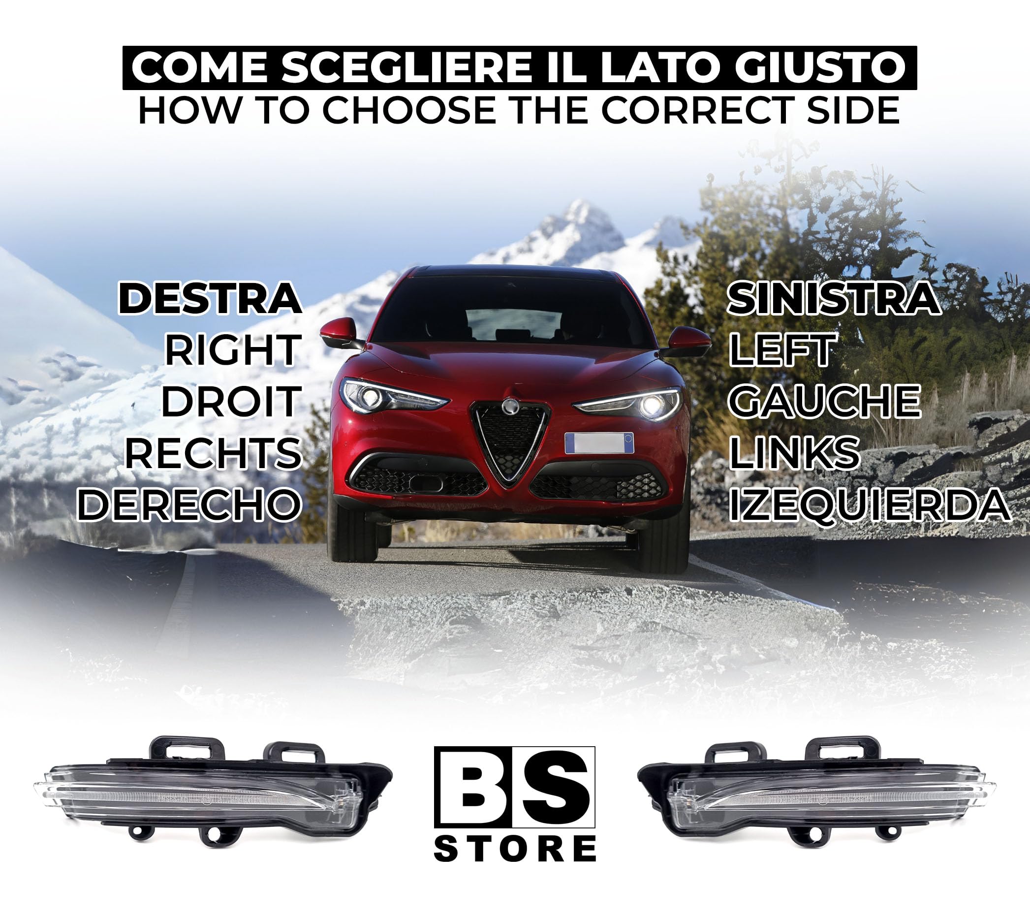 Freccia LED Specchietto Laterale Per Alfa Romeo Stelvio 2016 - Lato Passeggero | Ricambio Non Originale - Foto 6