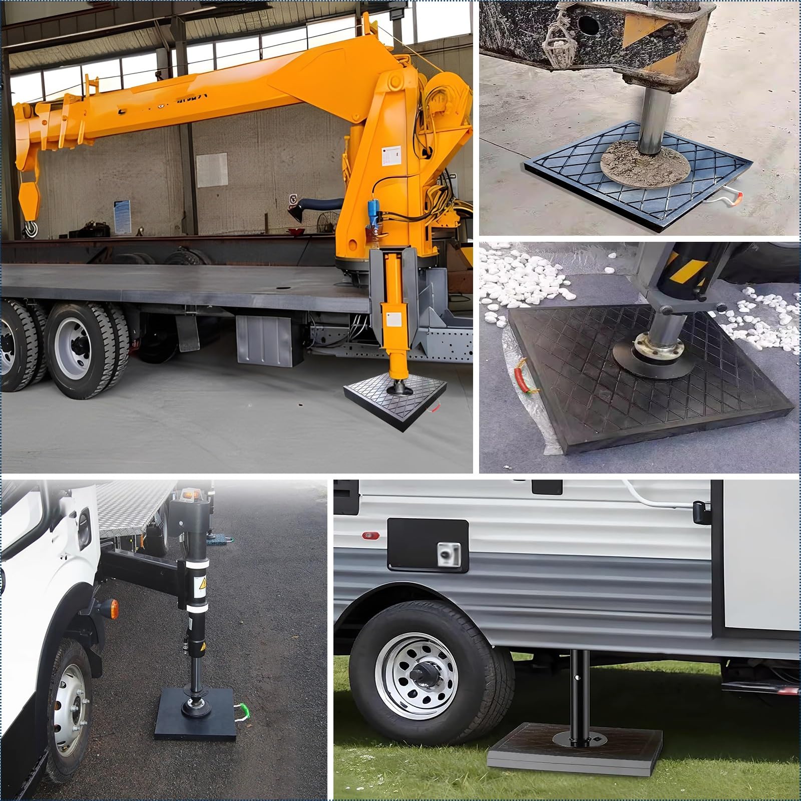 wagenheber auflage Runde, quadratische Fußplatte für Wagenheber, Wagenheber-/Auslegerpolster für Wohnwagen/Wohnmobile, große stapelbare Kranstabilisatorpolster – verhindert das Einsinken(Square,40x40x