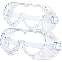 Safety Goggles Over Glasses, Anti Fog Protective Eyewear for Chemistry Lab, Woodworking, Mowing, Construction