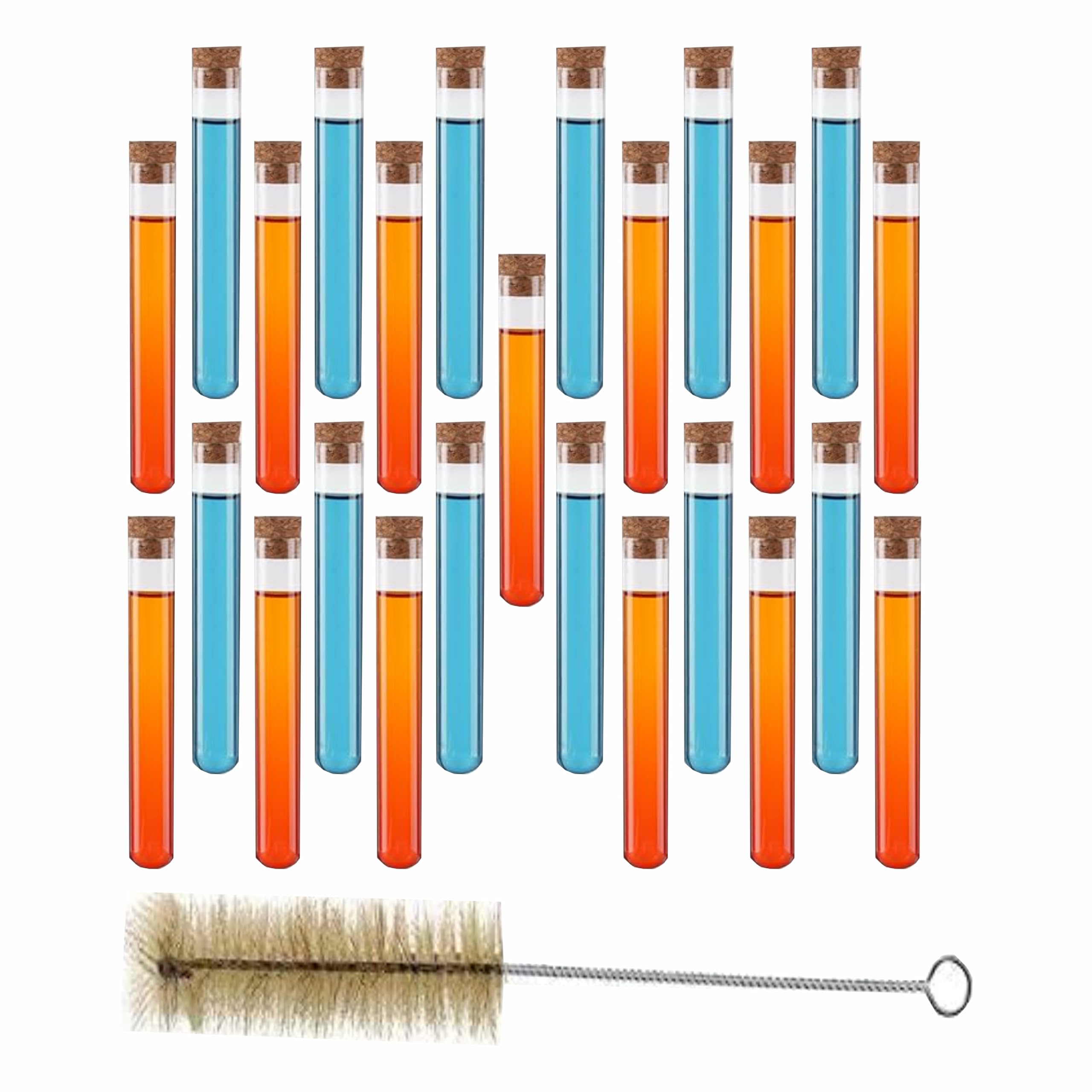 VVS Borosilicate Glass Test Tube with Wooden Cork Stoppers and Brush - Set of 51 (25 test tube, 25 cork and 1 Brush) (18x150) For Lab Laboratory, School, College And Professional use (B0D1RHFDZV) Amazon Price History, Amazon Price Tracker