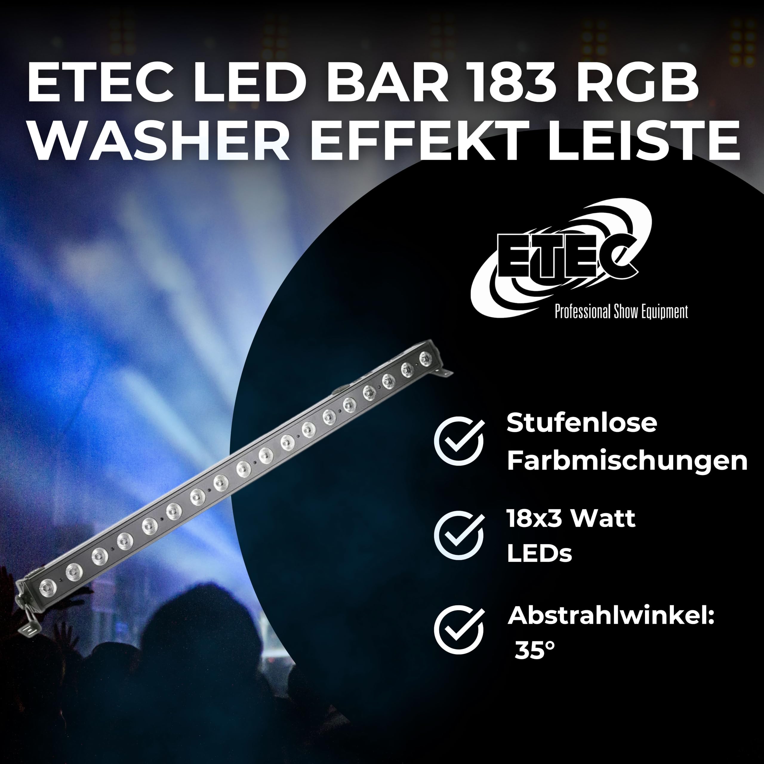 ETEC Professional LED BAR 183 RGB Washer Effekt Leiste Stroboskop Wallwasher DJ Club Bar Architekturbeleuchtung Veranstaltung Bühnenbeleuchtung