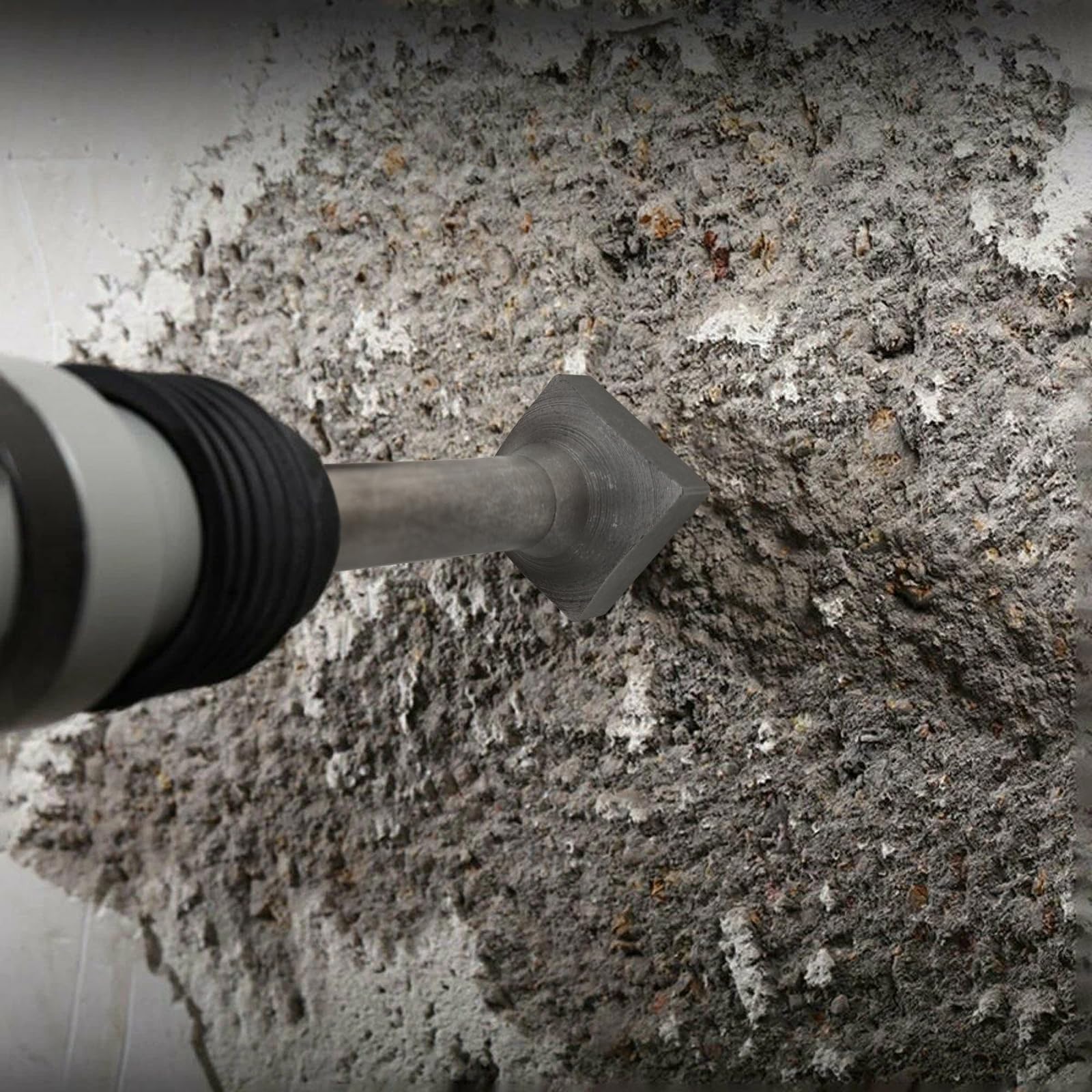 CPROSP Młotek kijkowy SDS MAX 290 x 39 mm, dłuto stockowe ze stali stopowej, dłuto stocker 25 zębów, elektryczne wiertło udarowe do kwiatów z kwadratową główką, do płytek, betonu, cegły, kamienia