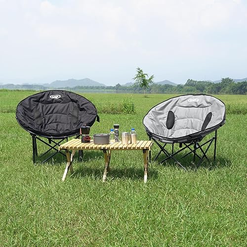 Miniatura 6 de UNP Silla de camping luna, silla plegable portátil, silla de patio fácil de instalar, asiento de césped, silla de camping para caza, pesca, al aire