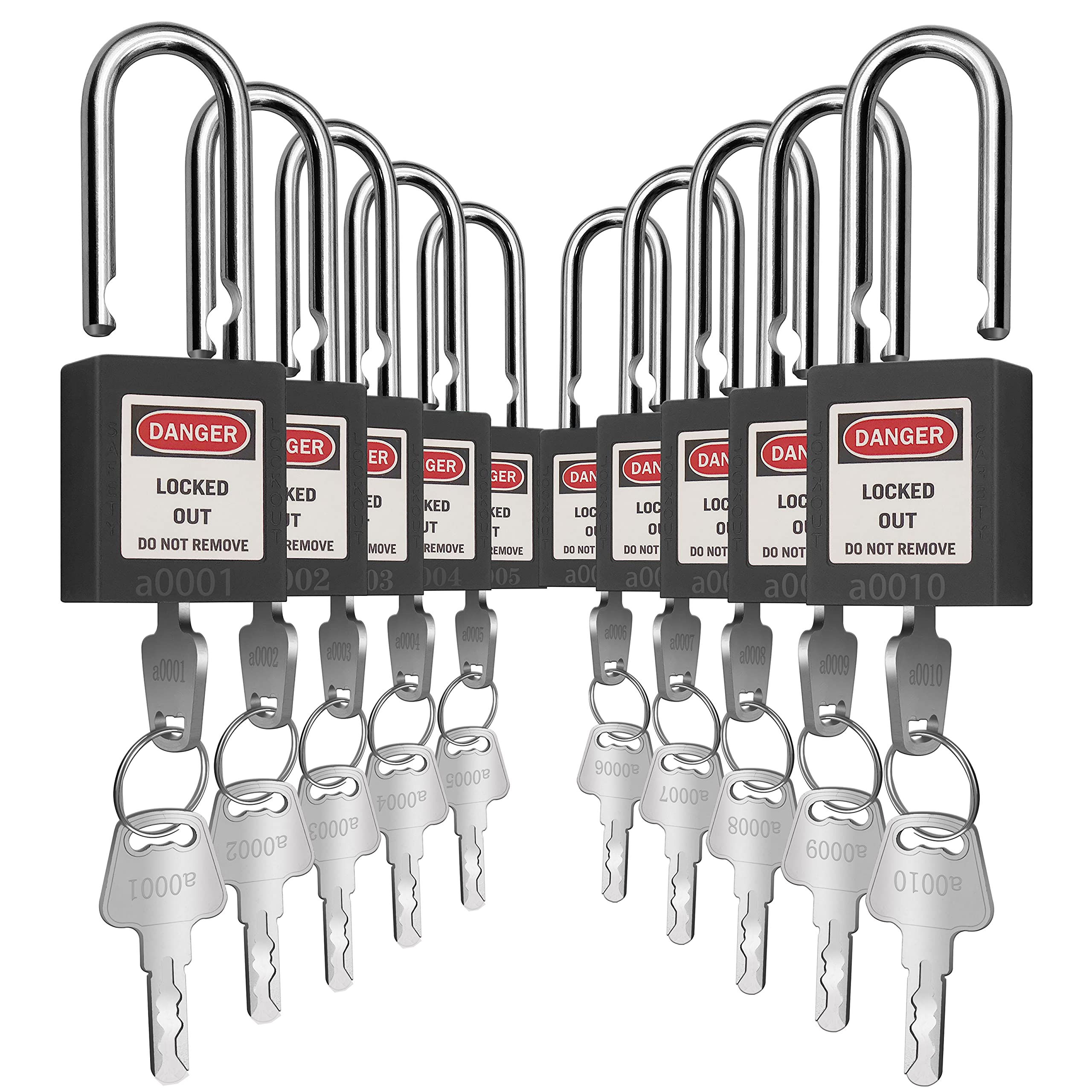 Buy SAFBY Lockout Tagout Lock 10pcs Key Alike OSHA Loto Safety Padlocks