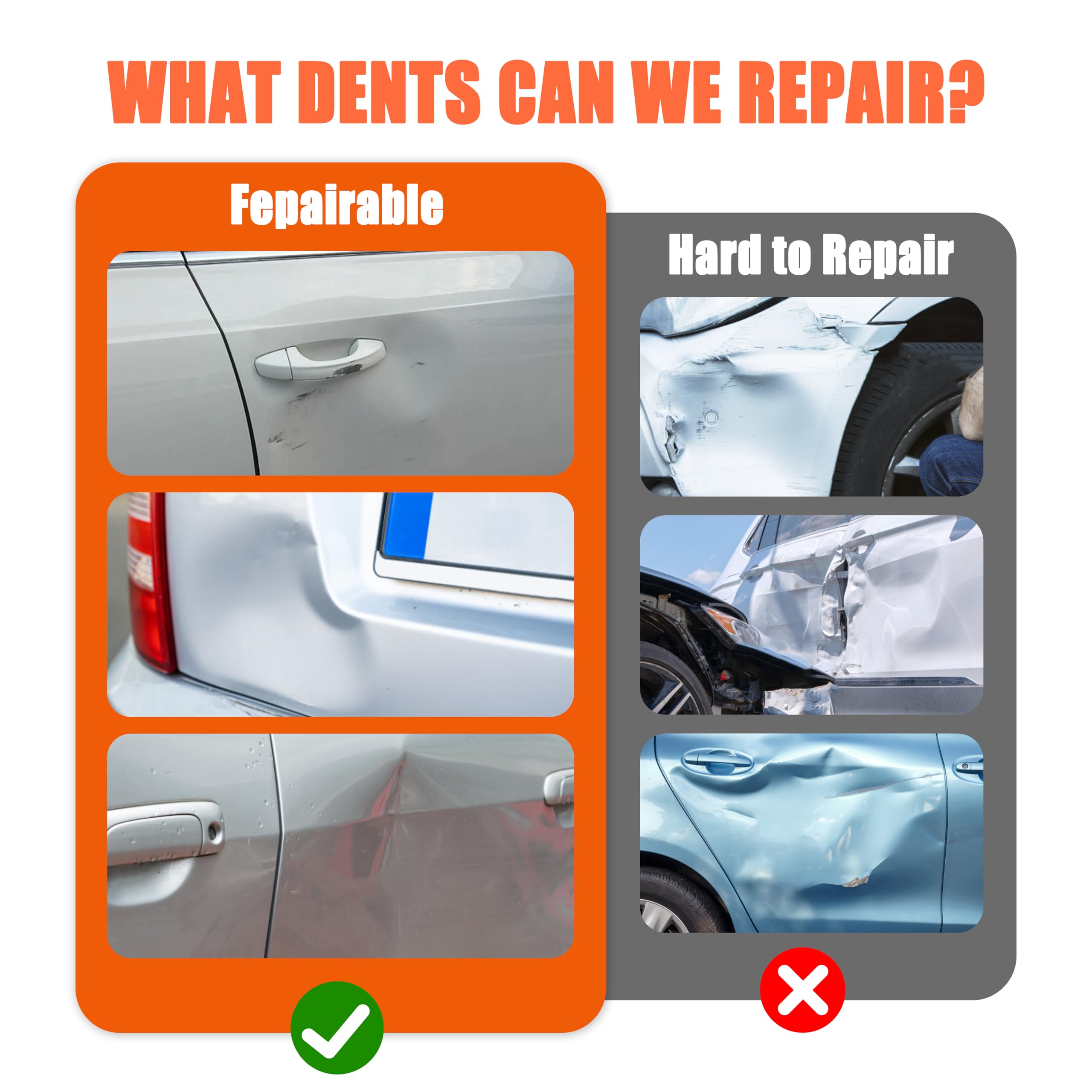 UroClysic 3 Pack Car Dent Puller Kit, Powerful Suction Cup Dent