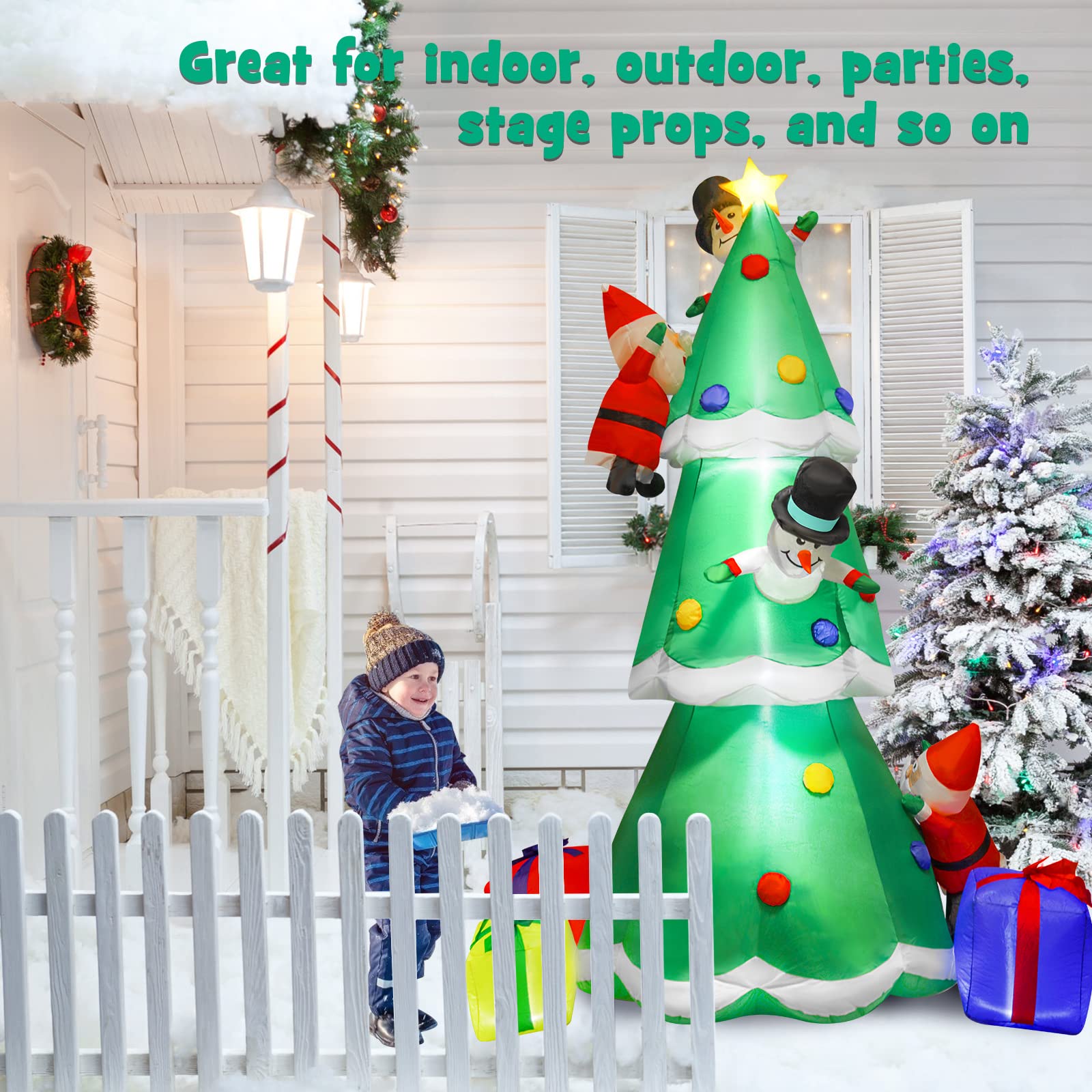 Kerst Opblaasbare Kerstman, 1,2 m Kerst Raamdecoraties Outdoor Indoor Blow Up Kerstman, Ingebouwde LED Xmas Yard Decor voor Outdoor Indoor Tuin Venster Party Tuin