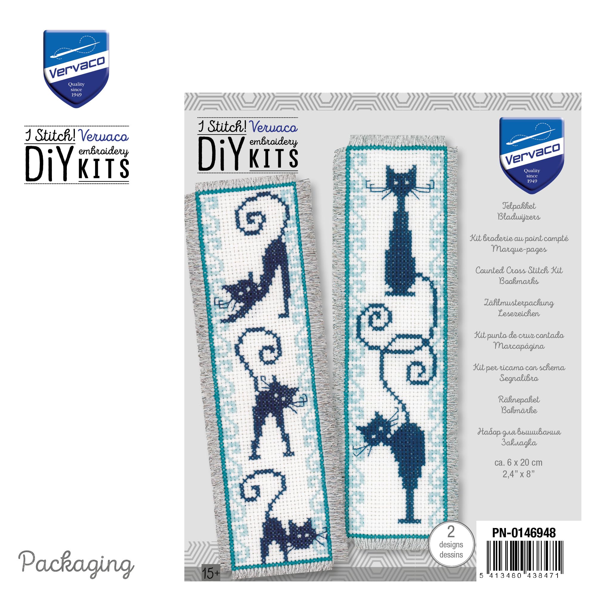 VERVACO De Point De Croix Compté Marque-Page DIY (lot De 2 VERVACO De Point De Croix Compté Marque-Page DIY (lot De 2