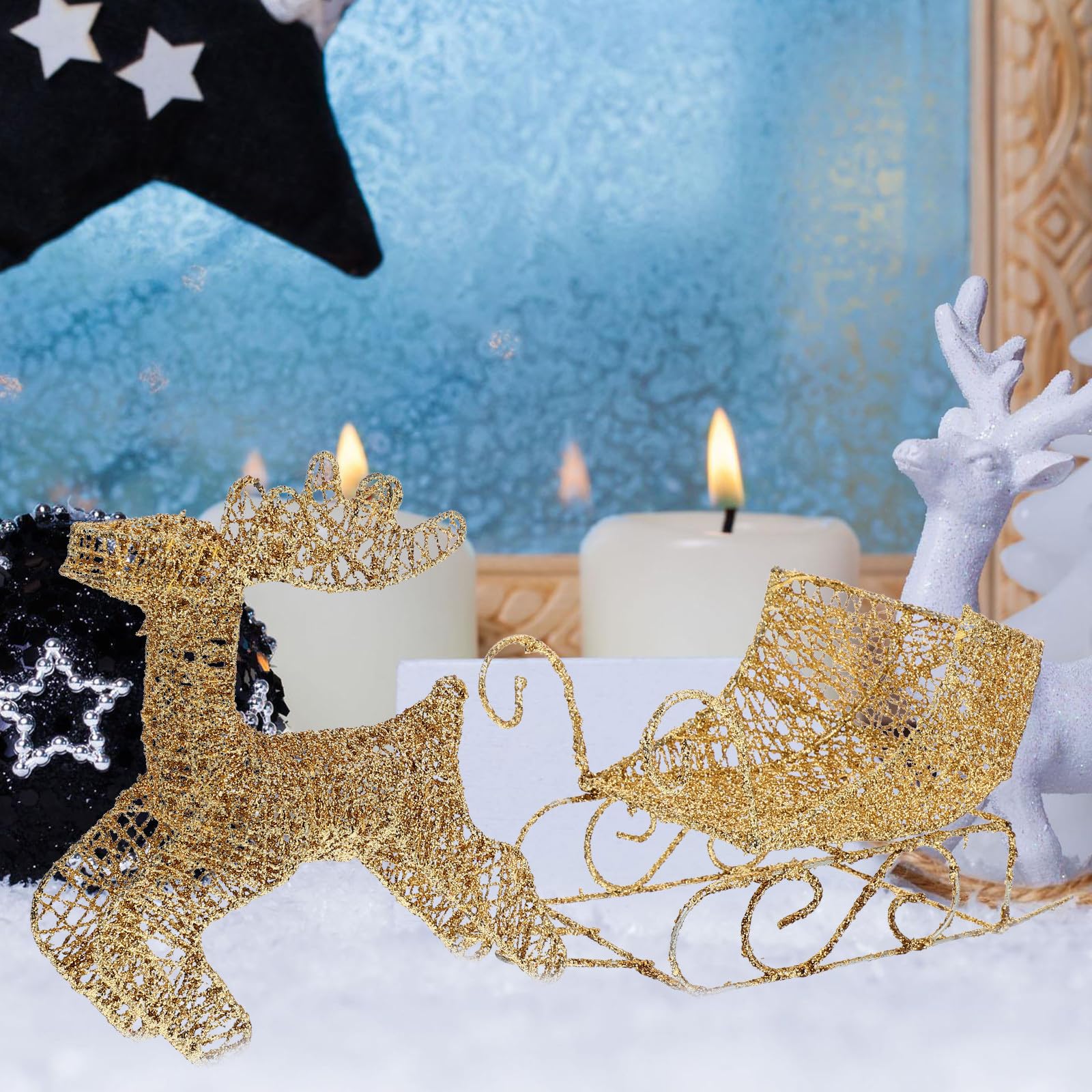 ABOOFAN 2sätze Weihnachtliches Rentier Und Schlitten-dekorationsset Aus Tischornament Für Festliche Anlässe Weihnachtsdeko Für Zuhause Langlebig Und Farbenfroh Für Partys Und