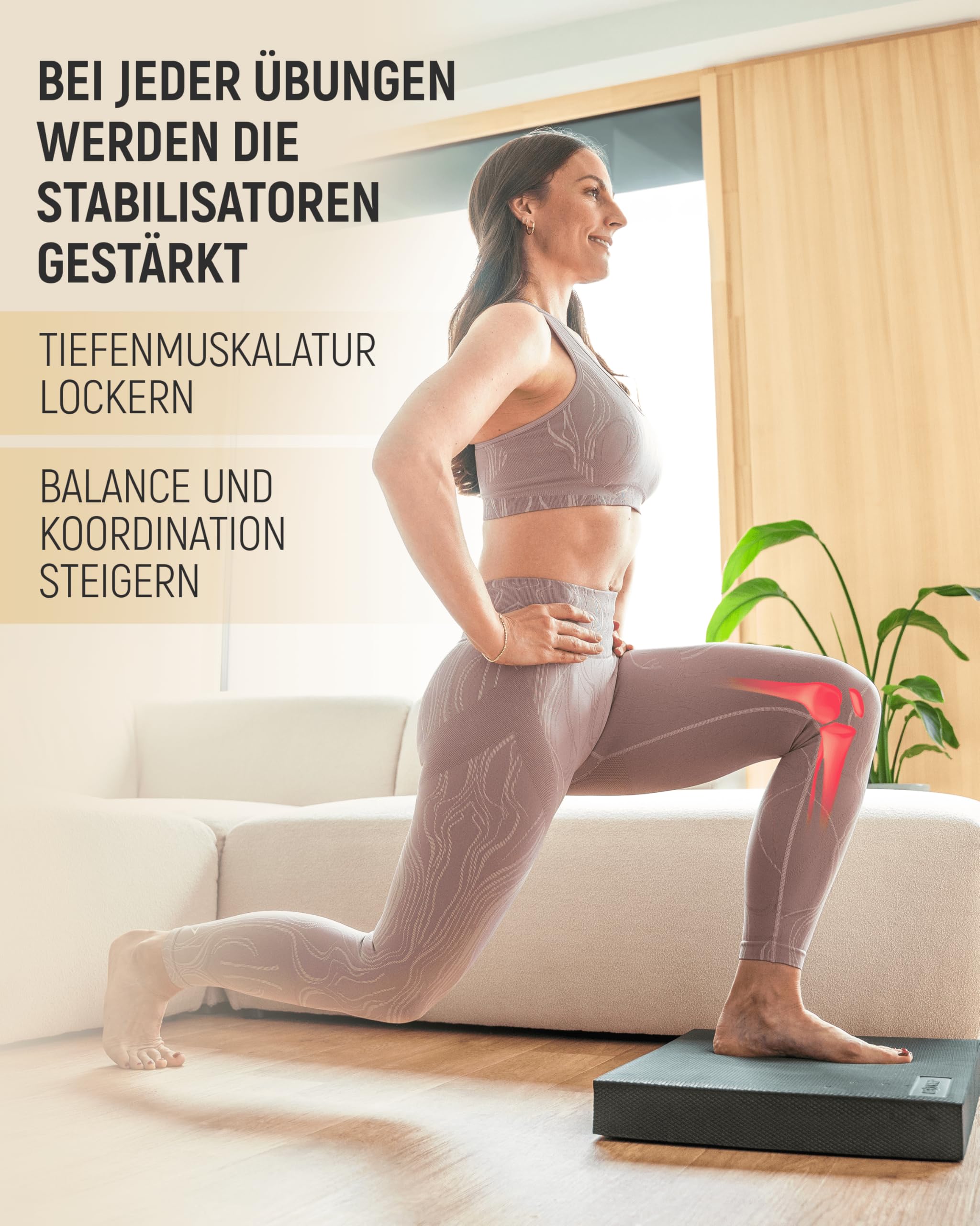 NEOLYMP Balance Pad - Rutschfestes Gleichgewichtstrainer für Physio & Reha - Balance Kissen Gelenkstärkend, Schweißfest, Elastisch - Ideal für Yoga, Gym & Zuhause - Balance Board Training
