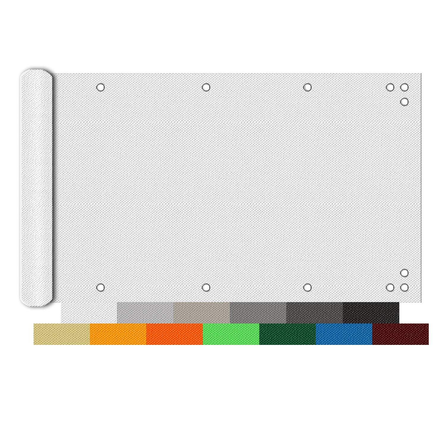 Frangivista Balcone 65x500cm, Copri Ringhiera Balcone, Resistente agli Strappi Paravento da Balcone per Recinzione di Giardino - Bianca