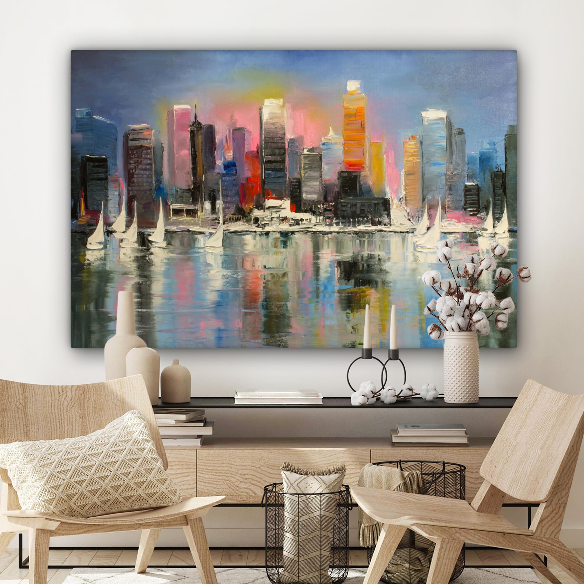 MuchoWow© Canvas Schilderij 120x80 cm Kamer Decoratie Woonkamer Slaapkamer Room Decor Wanddecoratie Wall Art Painting Waterval - Natuur - Jungle - Planten - Water