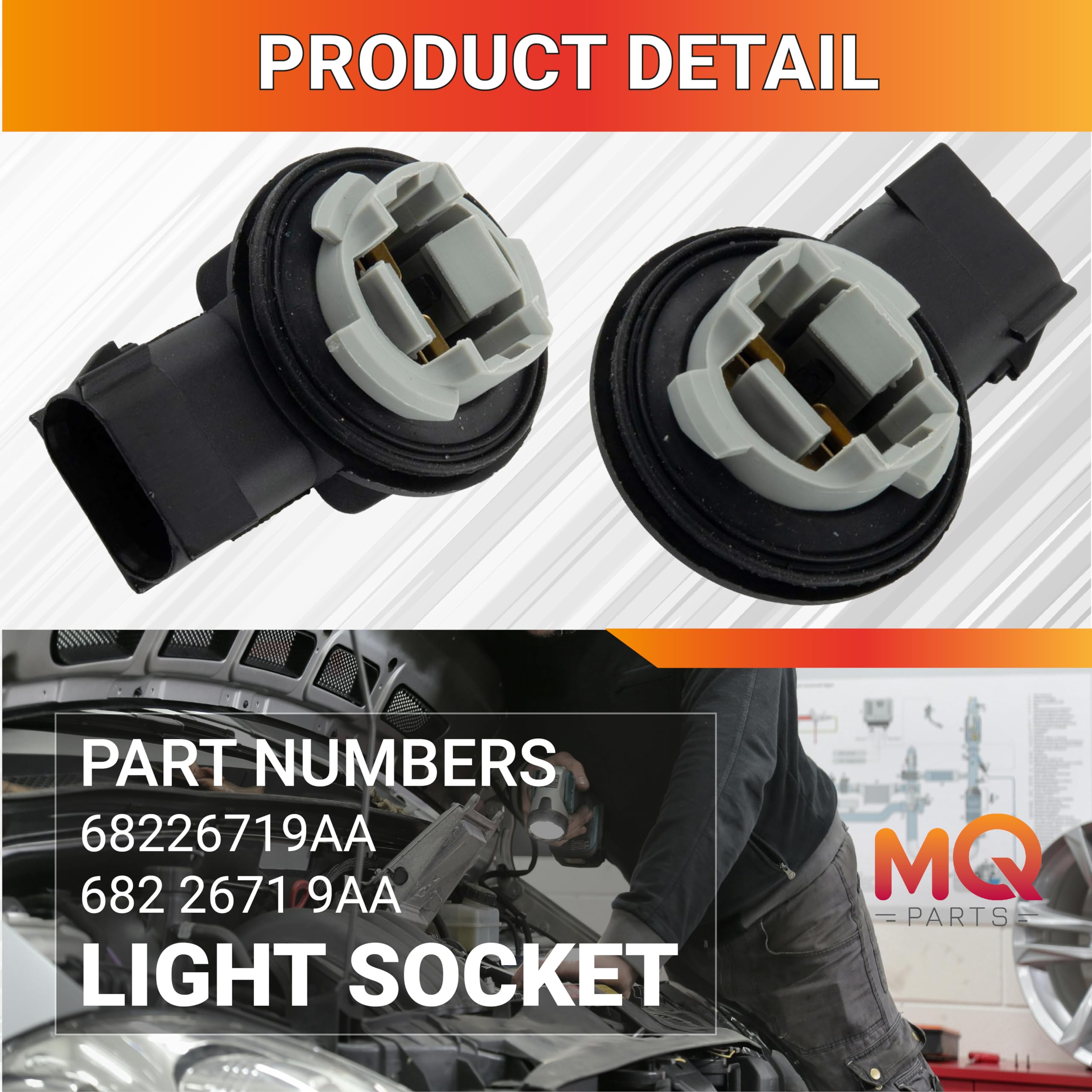 Amazon.com: MQparts 2 Packs 68226719AA 3 Pins Rear Tail Lamp Side 