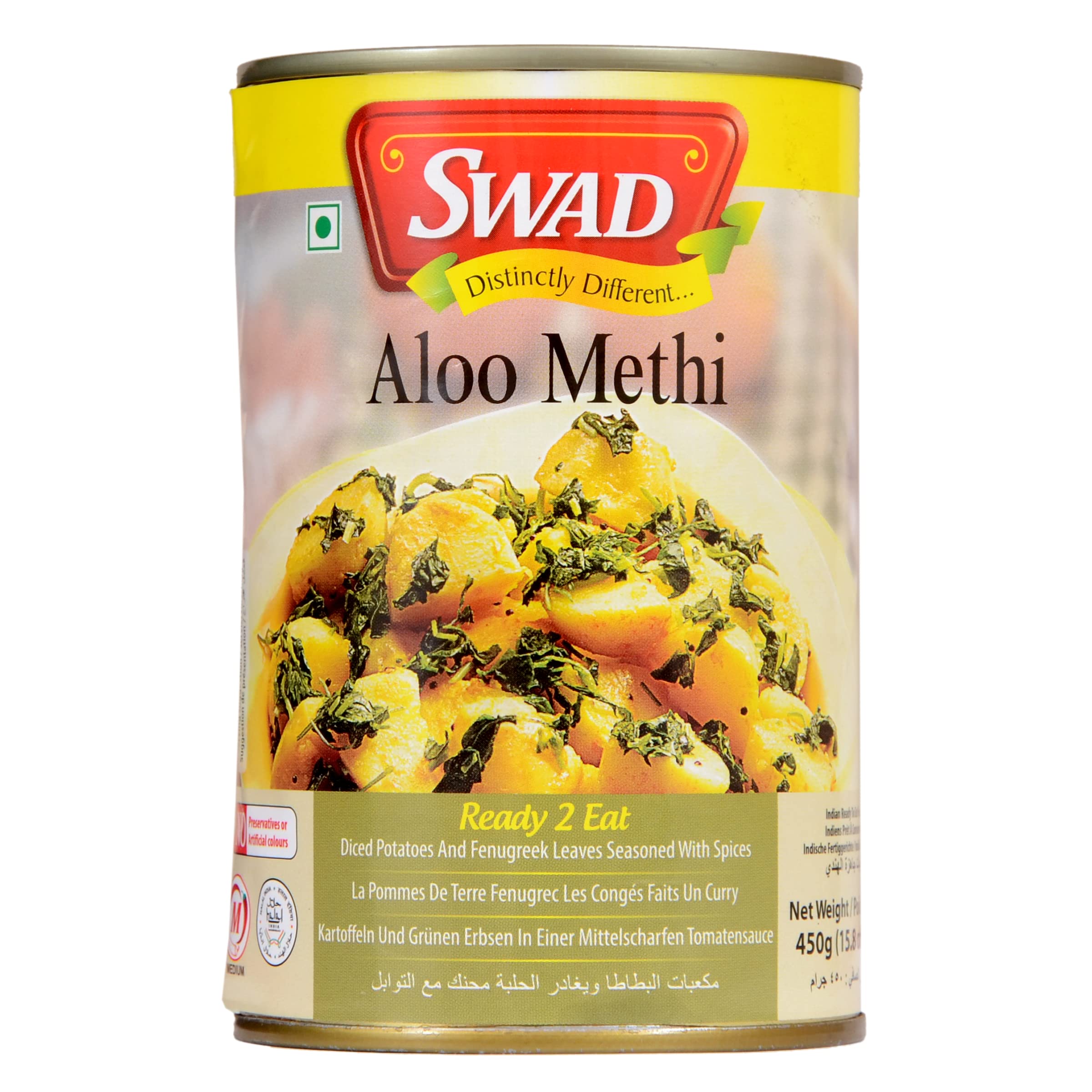 Swad Ready to Eat Aloo Methi Instant Mix Vegetarian Heat & Eat with No Added Preservative - 450 Grams