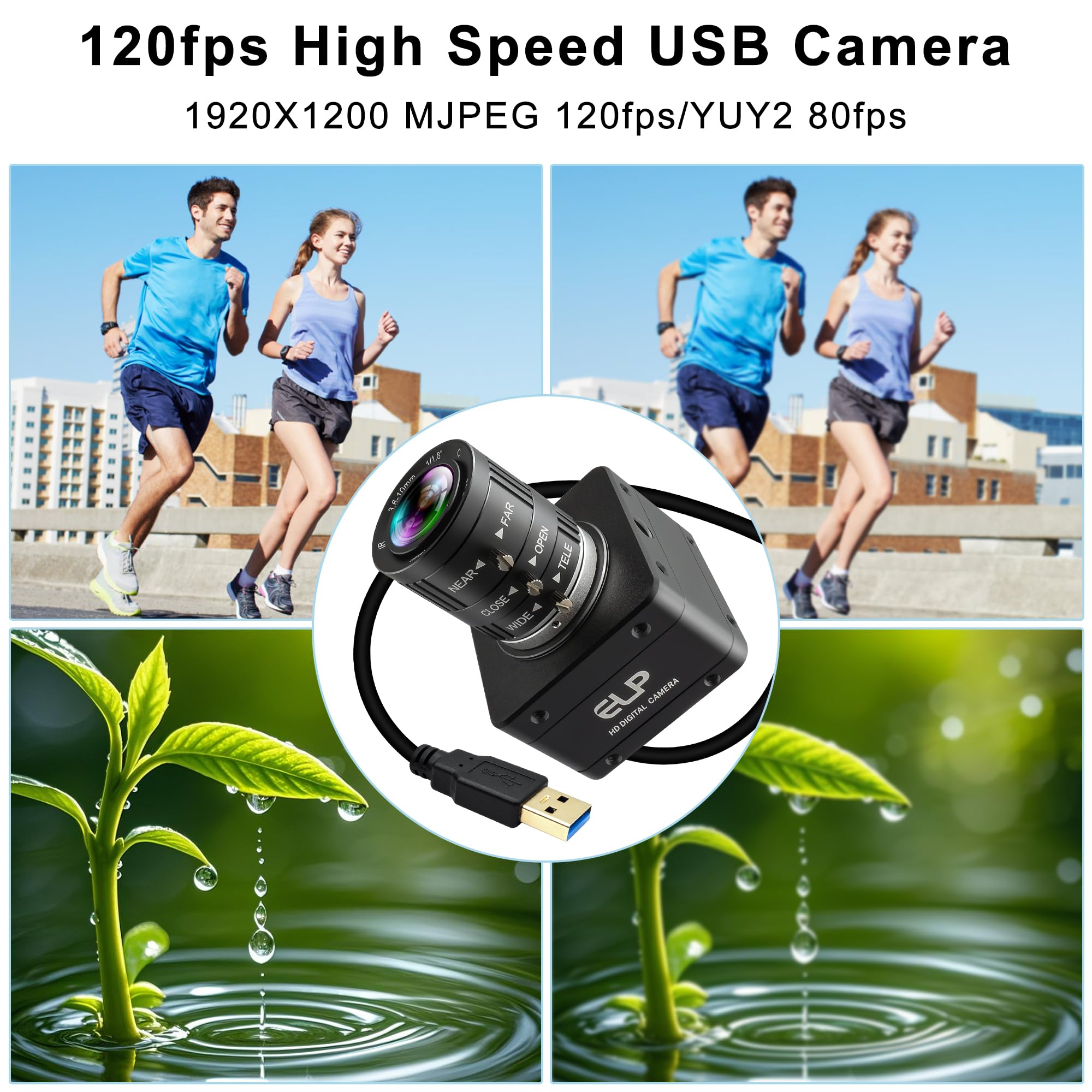 Amazon.co.jp: ELP 120fps/200fps グローバルシャッター USB3.0 UVC