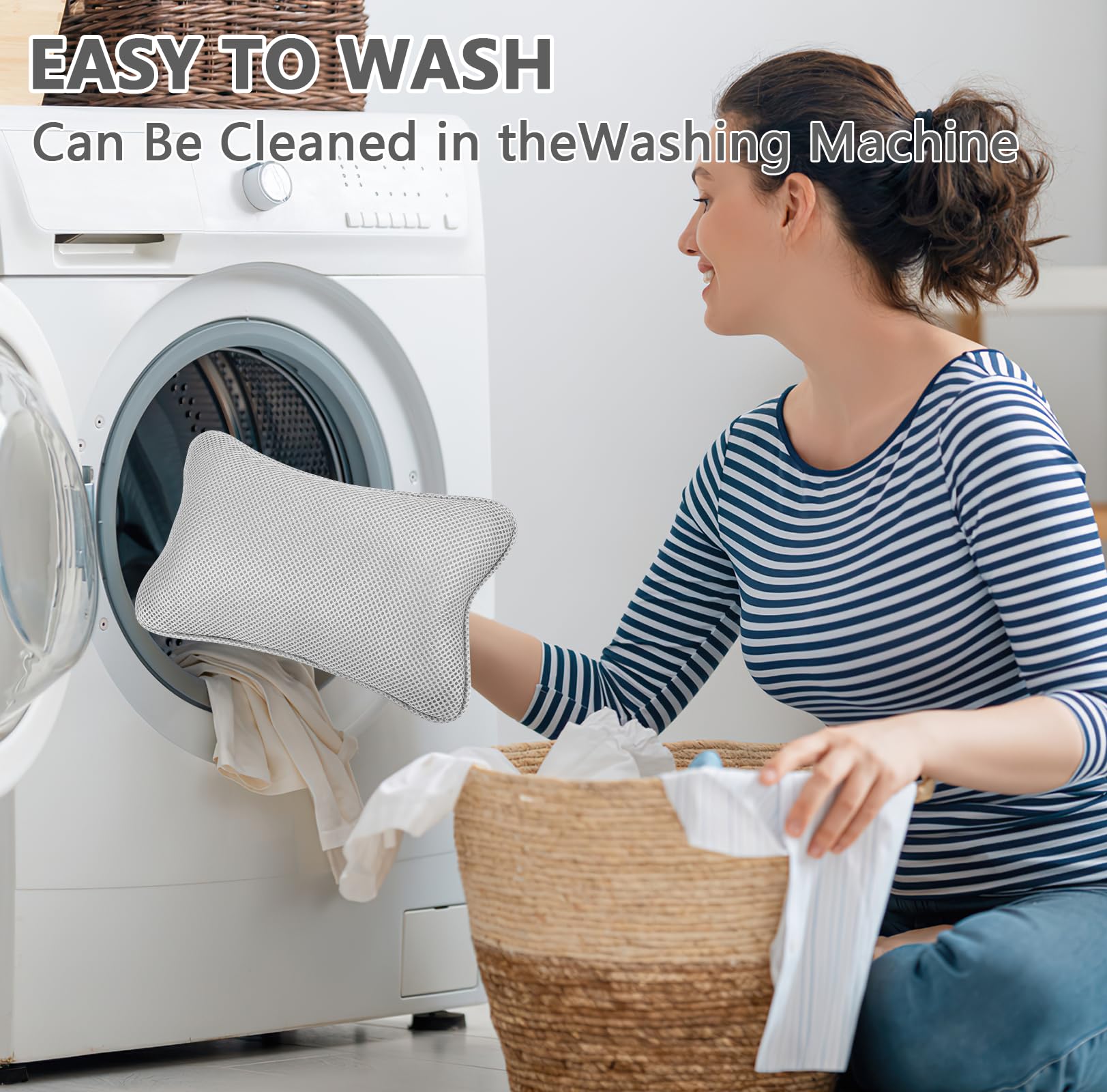 Cuscino Da Bagno Per Il Collo Con Ventose - In PU Impermeabile, Ergonomico Per Relax In Vasca O Spa - Foto 10