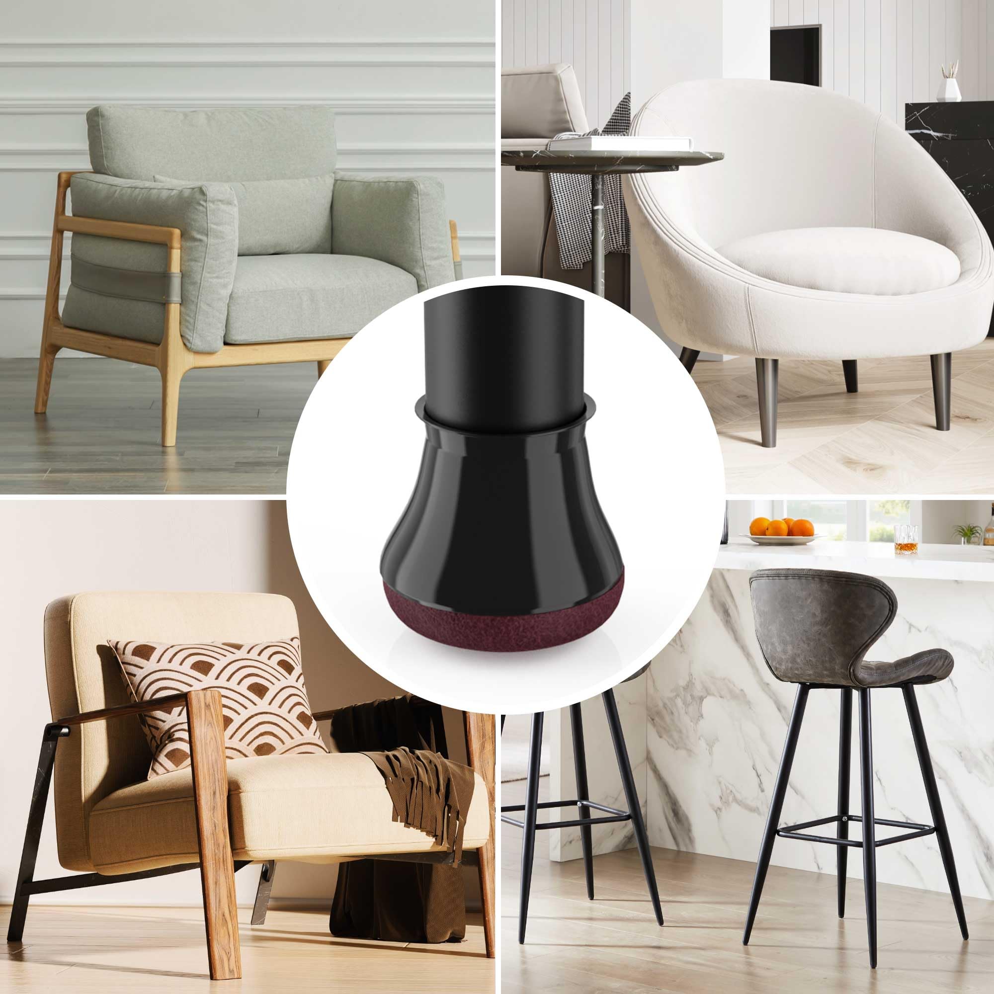 Protectores de suelo para patas de silla, almohadillas de fieltro para muebles, tapas de silicona para sillas, tapas antideslizantes para patas de muebles para suelos de madera dura, evitan