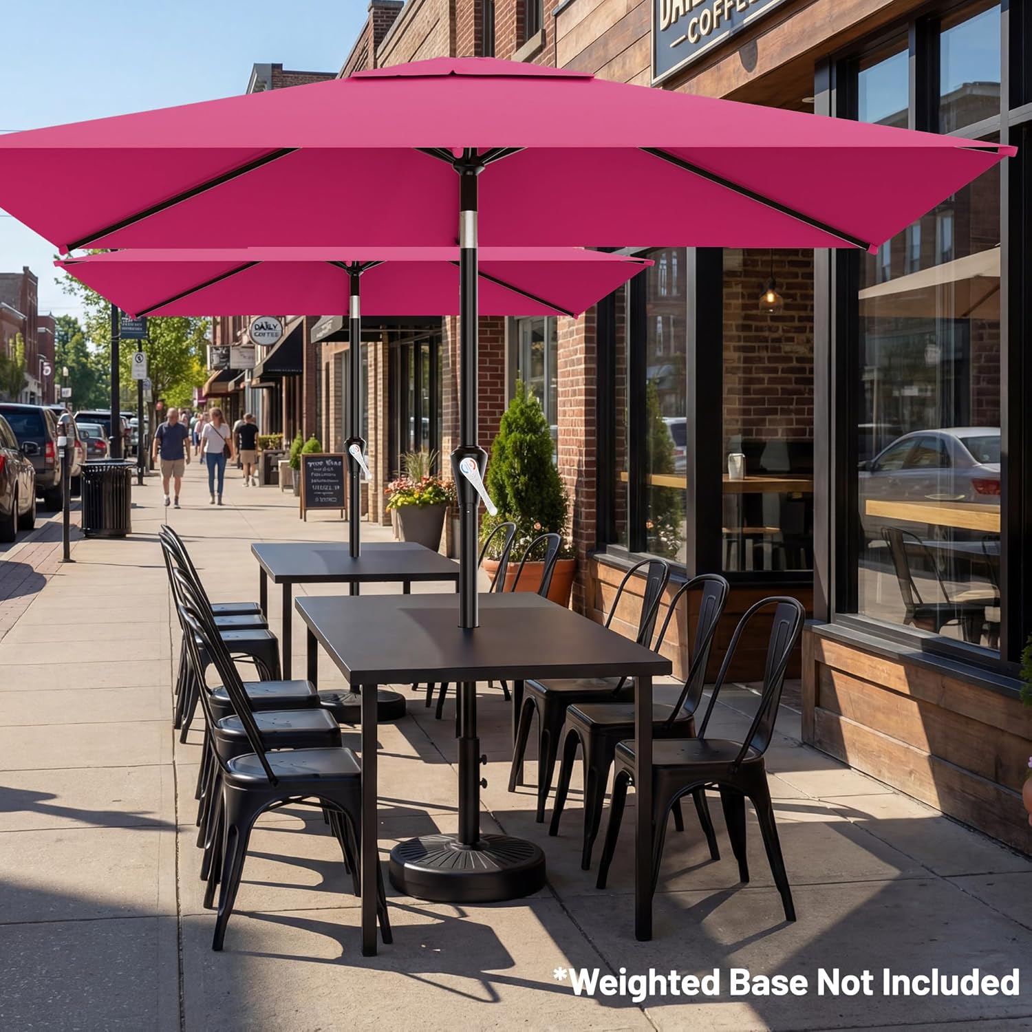 AreShark 6.5' x 10' Rectangular Patio Umbrellas for Outdoor, Outdoor Table Umbrella, Large Outdoor Patio Umbrellas with 6 Sturdy Ribs for Pool, Garden, Deck & Market (Rose Pink)