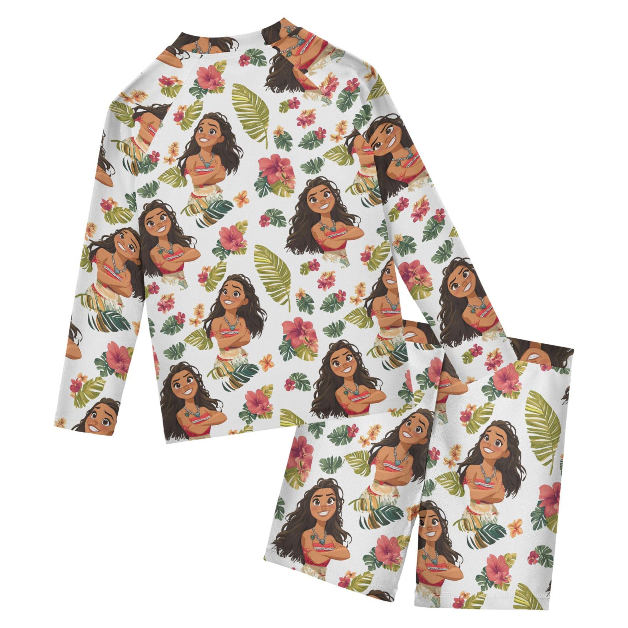 African American Women Black Pretty Girl Leaves Toddlers and Baby Boys' Swimsuit Trunk and Rashguard Set B0403882