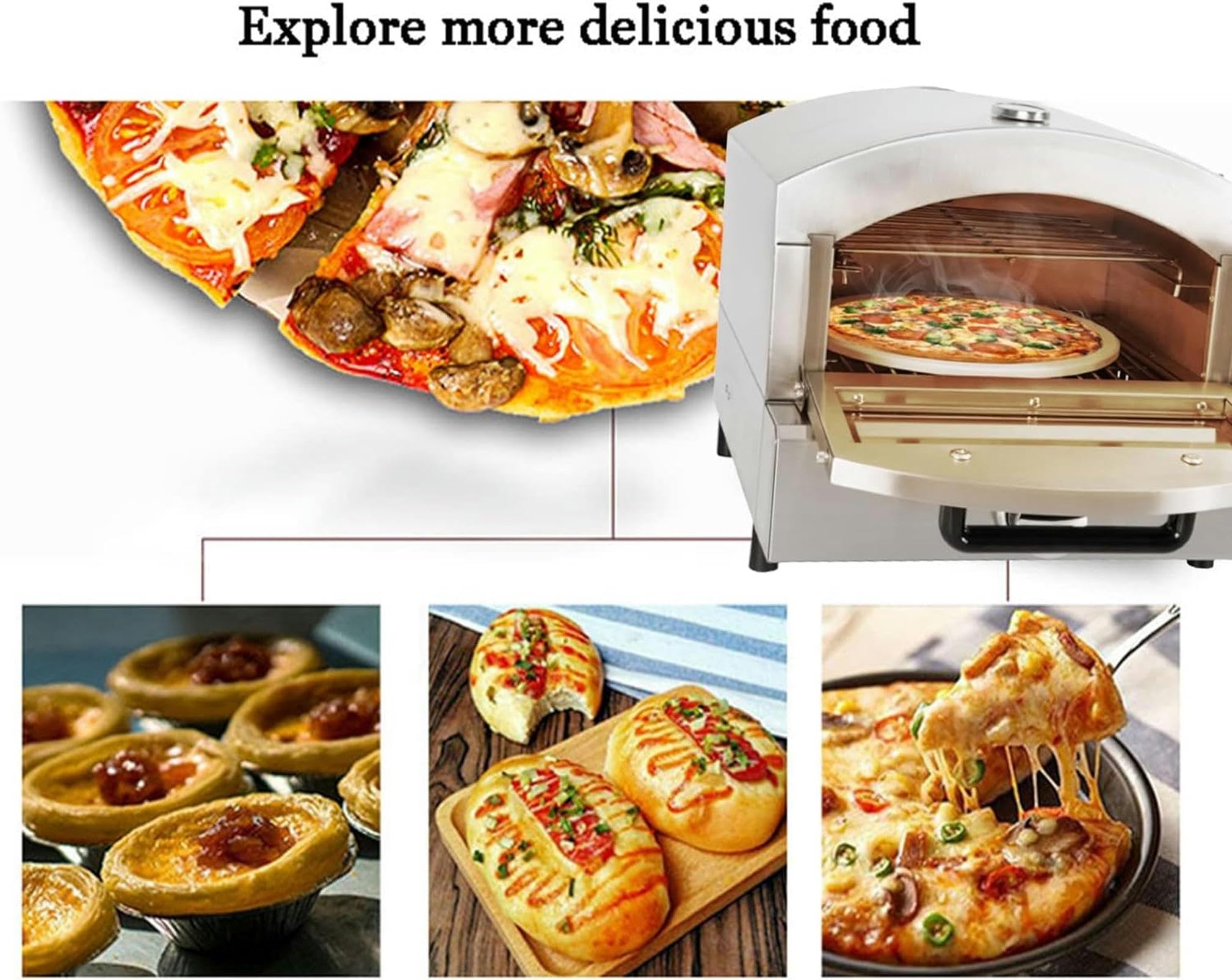 Elektryczny piec do pizzy ze stali nierdzewnej, komercyjny elektryczny piec do pizzy, elektryczny luksusowy wielofunkcyjny piec do przekąsek lub kuchnia restauracyjna