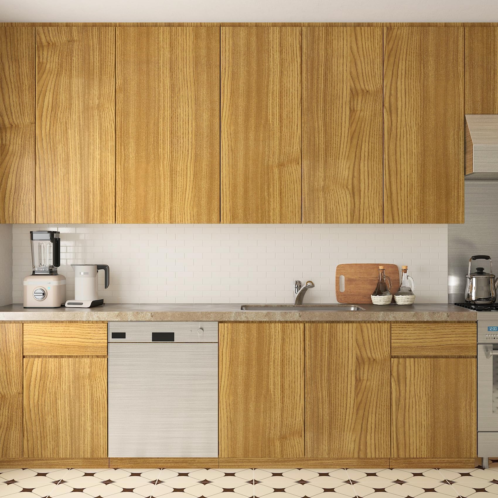 LaCheery 90cm x 400cm Papel Pintado Autoadhesivo Madera Clara Vinilo Adhesivo Muebles Marron Impermeable Papel Adhesivo para Muebles de Cocina Vinilos Armarios Dormitorio para Encimera Habitacion