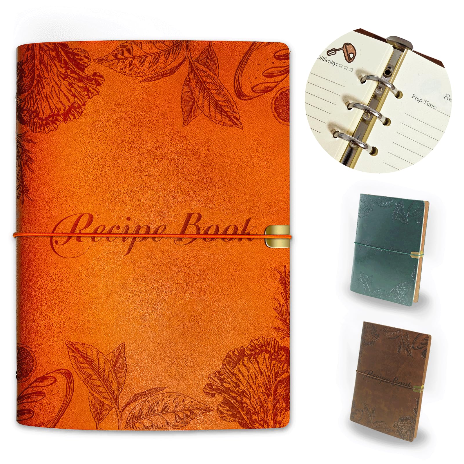 Blank Recipe Book to Write in Your Own Recipes, Leather Cookbook