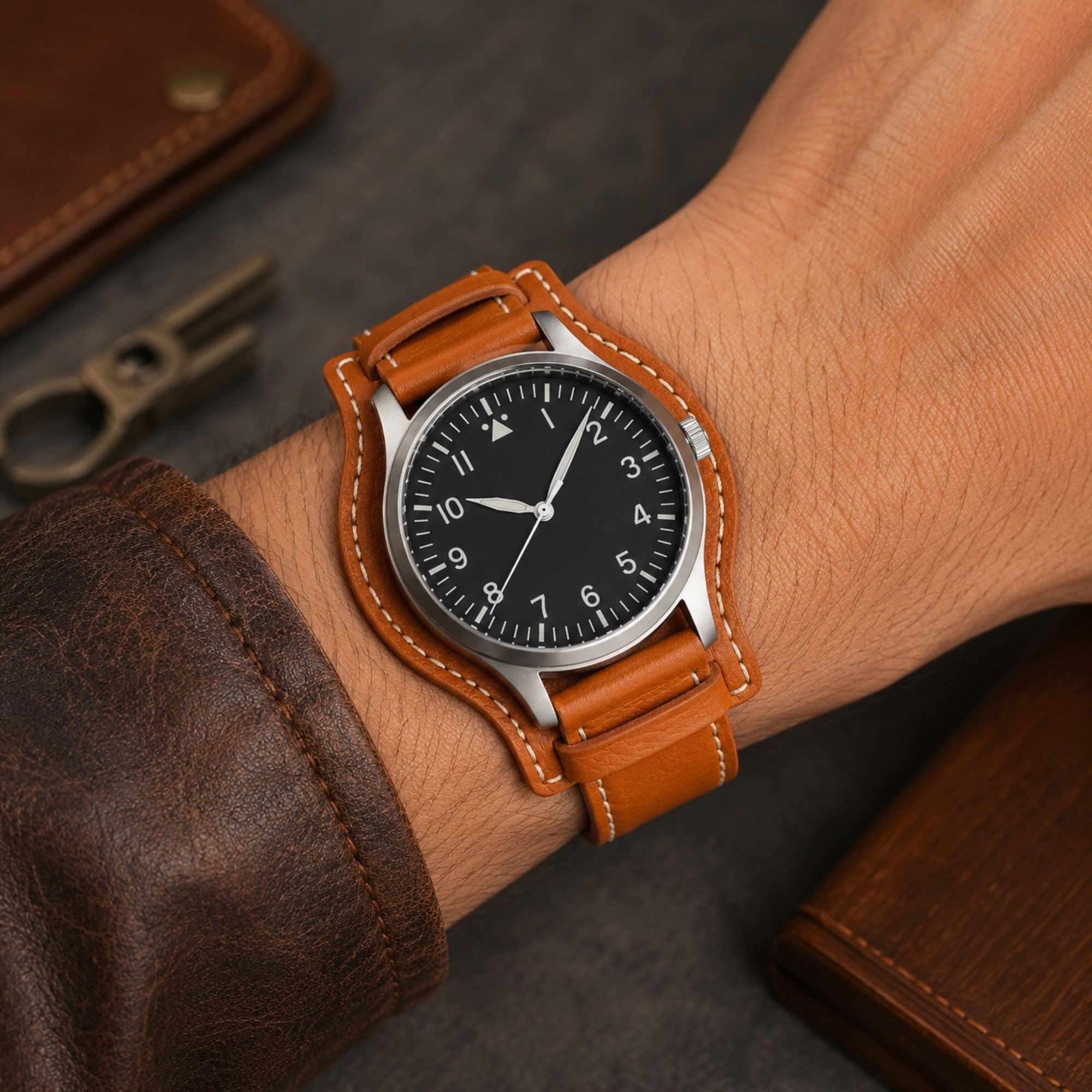 Cinturino orologio pelle incisione bisonte Bund compatibile con Fossil CH2592 CH2564 CH2565 CH2891CH3051 18mm 20mm 22mm 24mm 386