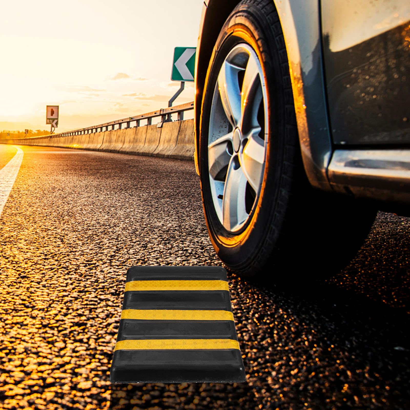 GALPADA Gummiradkeil und Eisen Auto Unterlegkeil aus Robustem Gummi Rutschfester Stopper zur Verhinderung von Fahrzeugbewegungen für Fahrzeugräder im Außenbereich