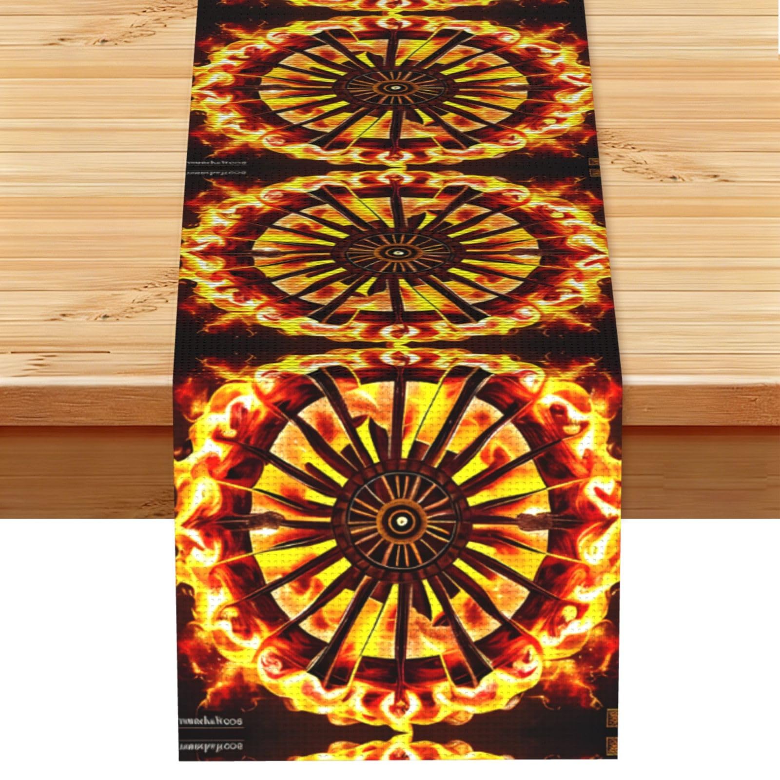 Turning the flame Linen Look Table Runner 13x72-Wrinkle Resistant Farmhouse Style for Dining Table Decor