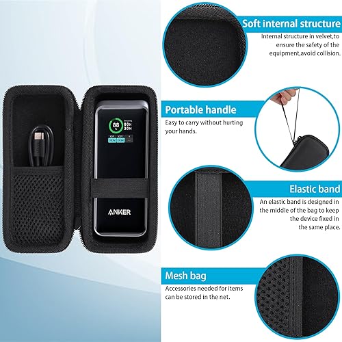 Miniatura 4 de khanka Funda de viaje rígida de repuesto para Anker Prime Power Bank 12000mAh 130W20000mAh, 200W