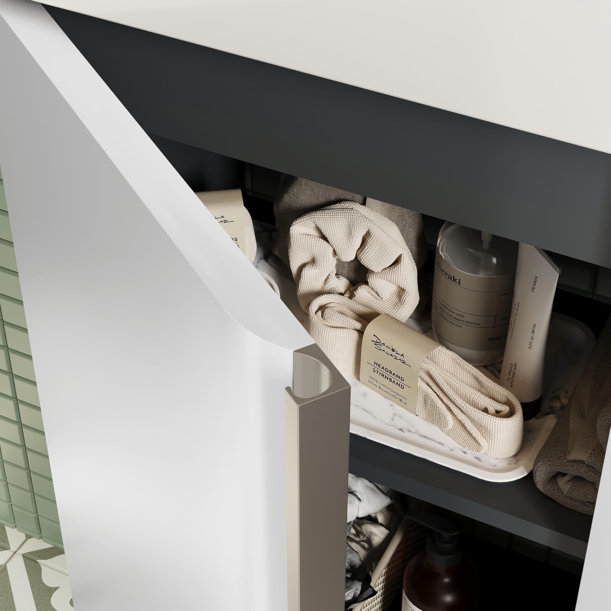 Mobiletto Da Bagno Con Lavabo Da 40 cm – Mobiletto Piccolo Con Contenitore Per Wc Ospiti, Salvaspazio, Bianco Opaco