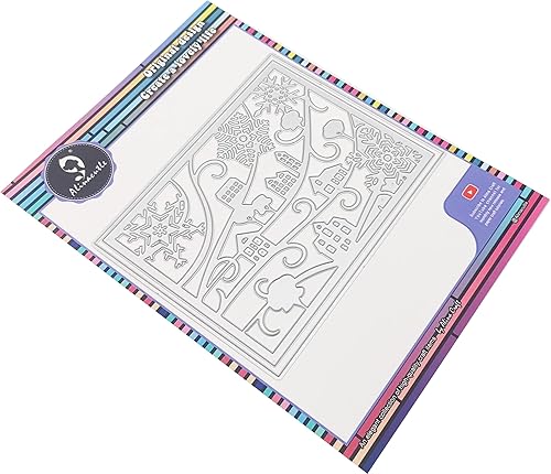 Miniatura 3 de Alinacutle Snow Village - Marco de fondo troquelado de metal troquelado para álbumes de recortes, álbum de manualidades, plantilla de tarjeta hecha