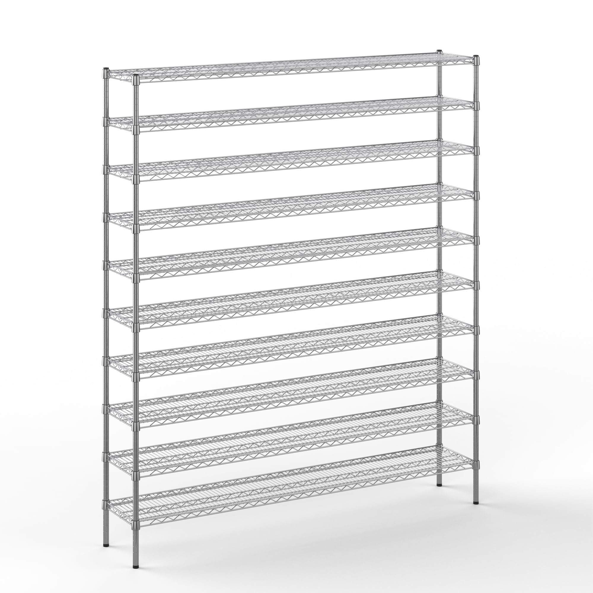 14" Deep x 72" Wide x 86" Height Wire Shelving Kit | 10-Tier | NSF Commercial Storage Rack Unit