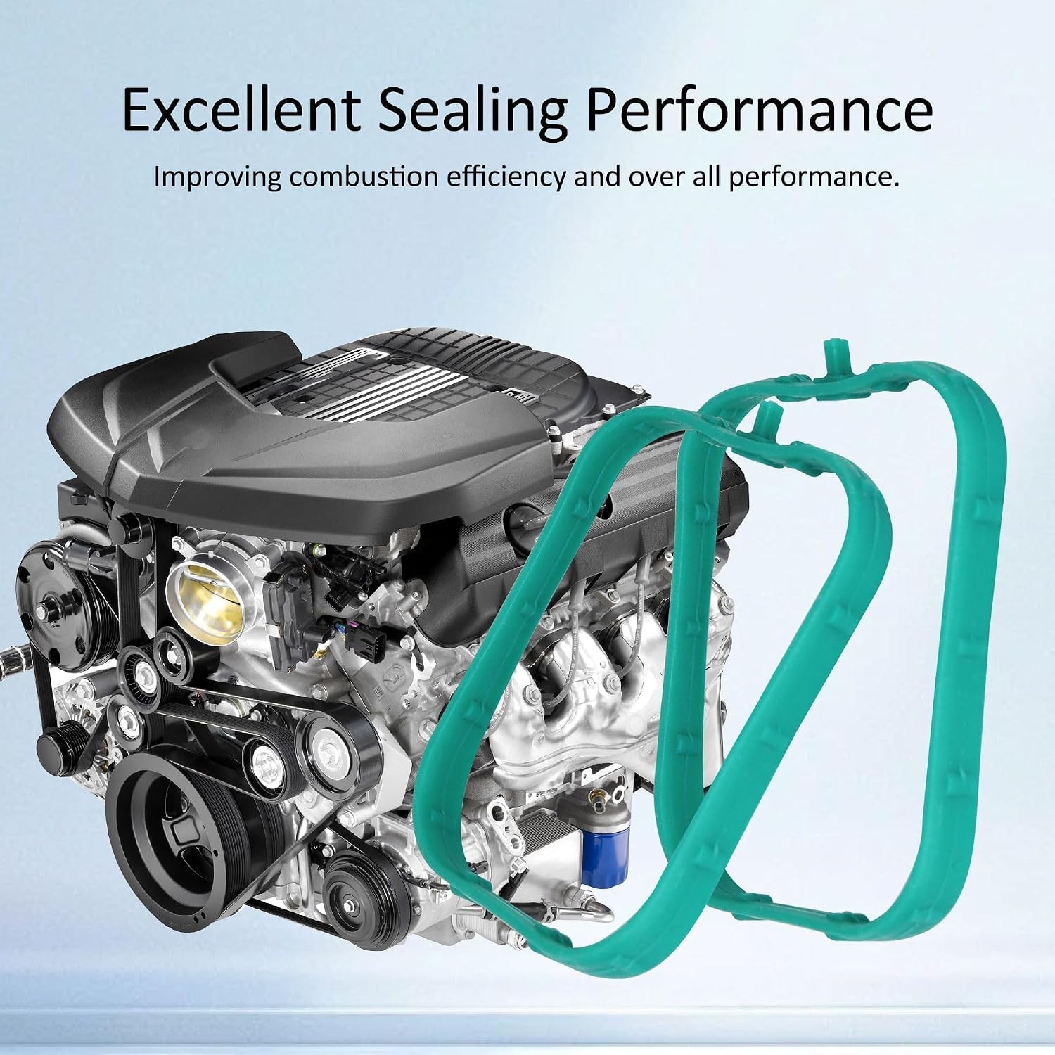 Engine Intake Manifold Gasket Runner Seals Fit for Chevy GMC Cadillac Vehicles for 2014-Newer LT Based Engines 5.3L 6.2L LT1 LT2 L83 L86 L84 L87 L82 L8B Replace 12626354 MS19945 MS 97402 8pcs