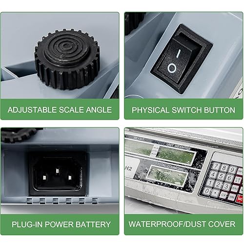 Miniatura 6 de WISHSOM Báscula de conteo industrial, báscula digital de gramos para piezas y monedas, escala de conteo de inventario de precisión de 66.1 lbs66