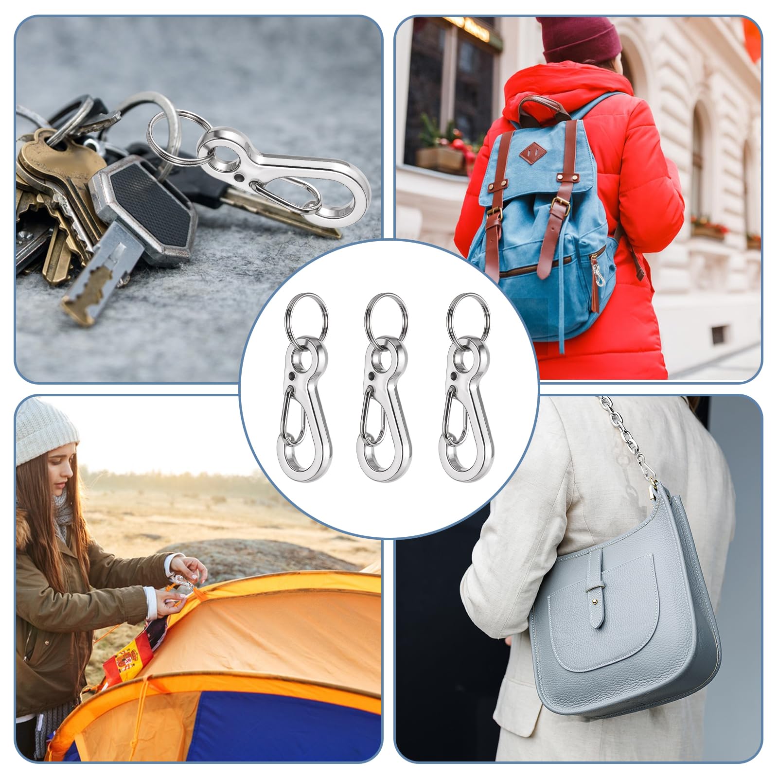 10er Pack Mini Karabiner Schlüsselanhänger - Kleine Karabinerhaken Für Outdoor