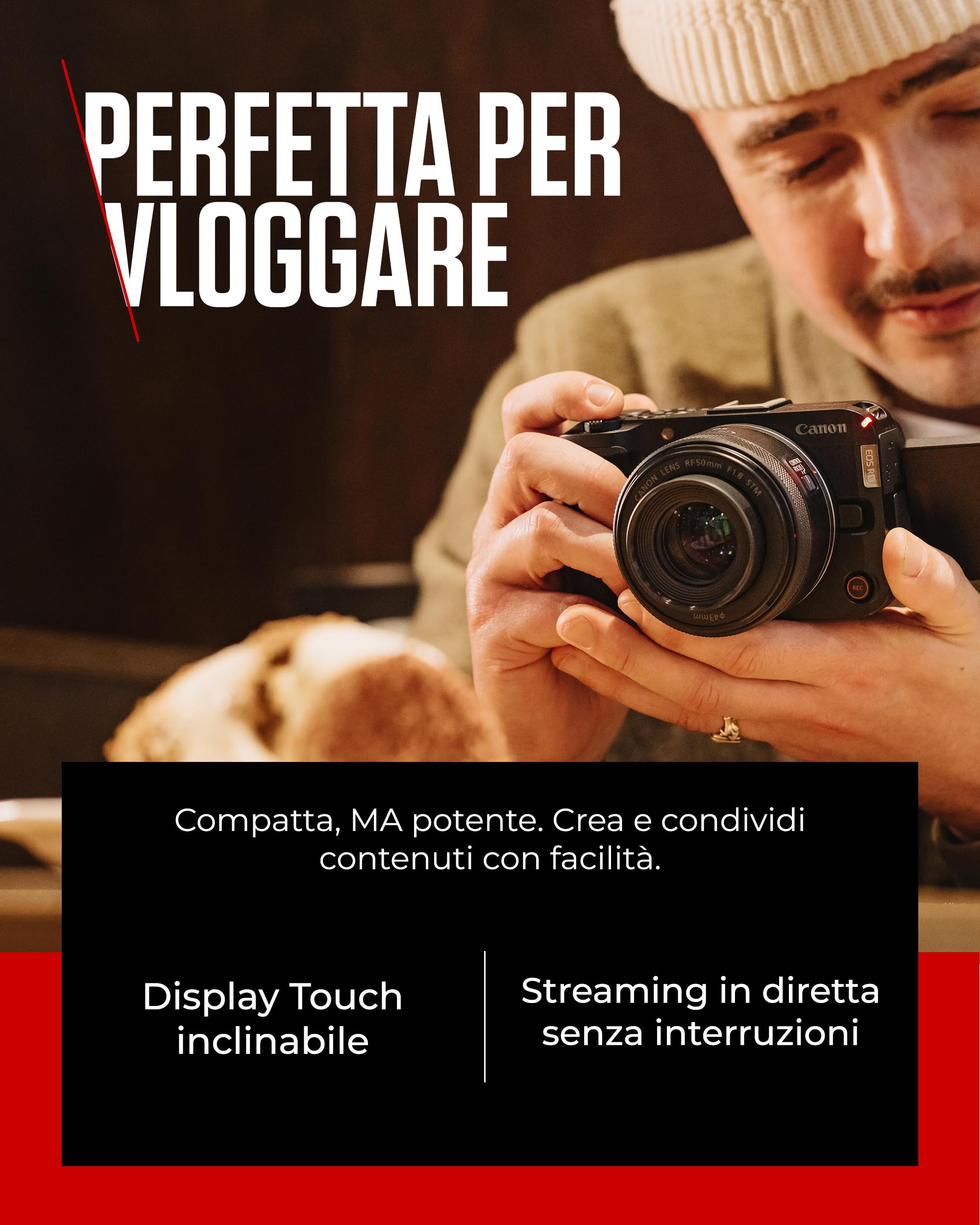 Canon EOS R50 V Content Creator Kit – Vlog-Kamera, kompatibel mit Canon RF-Objektiven | Content Creator Equipment für Vlogging & Reisen | Bluetooth-fähig