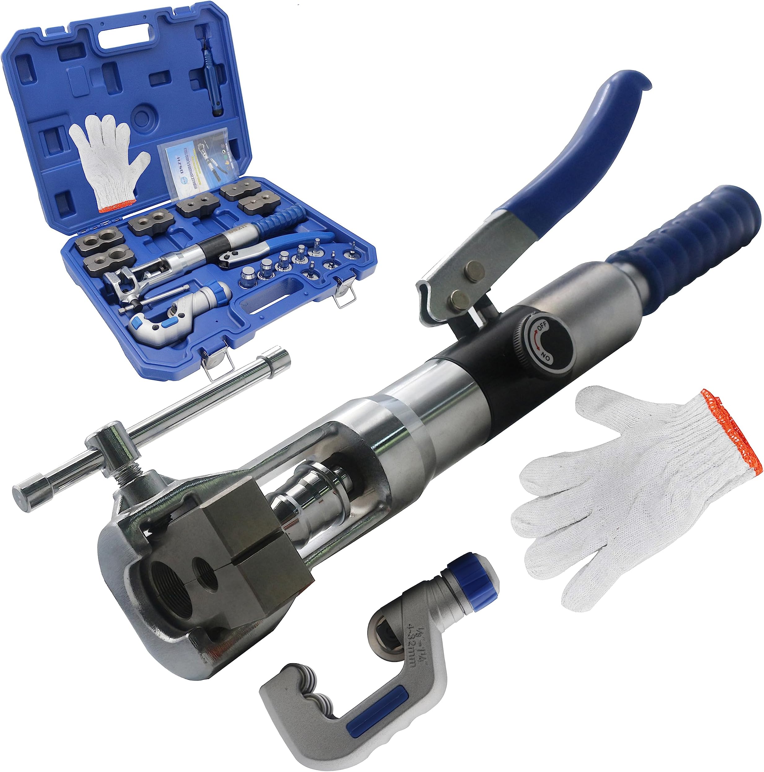 Hydraulic Flaring and Swaging Tool for 3/16 to7/8 inch Durable Universal Hydraulic Pipe Expander Fuel Line Flaring Tool Set Dilator Scraper Cutter Hole Splint(WK-400)_iGeelee