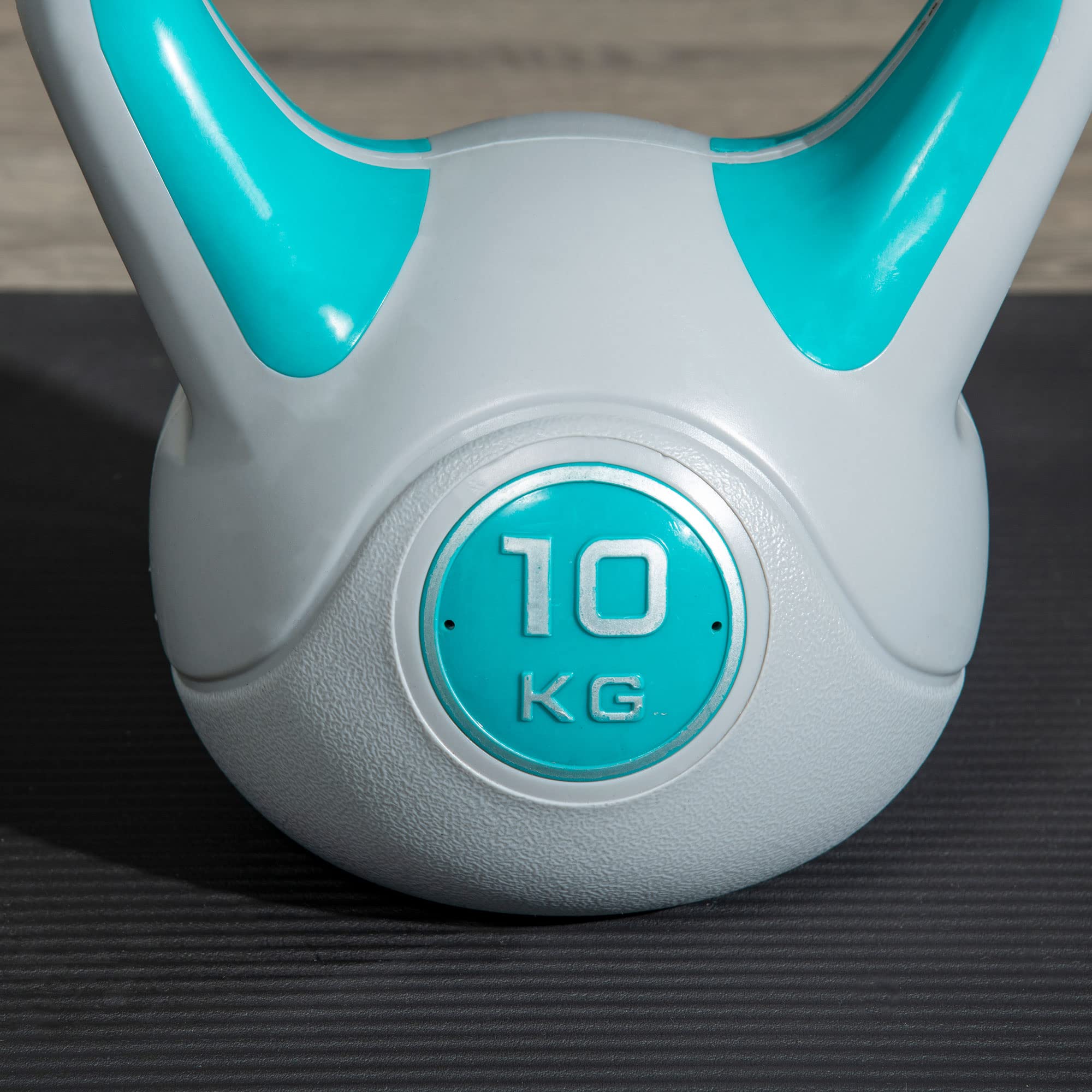 SPORTNOW Kettlebell 10 KG, Bodenschonende Kugelhantel, Schwunghantel Gewichtkugel für freies Gewichtstraining, Krafttraining, Gewichtheben, Ausdauer, Fitness, Blau