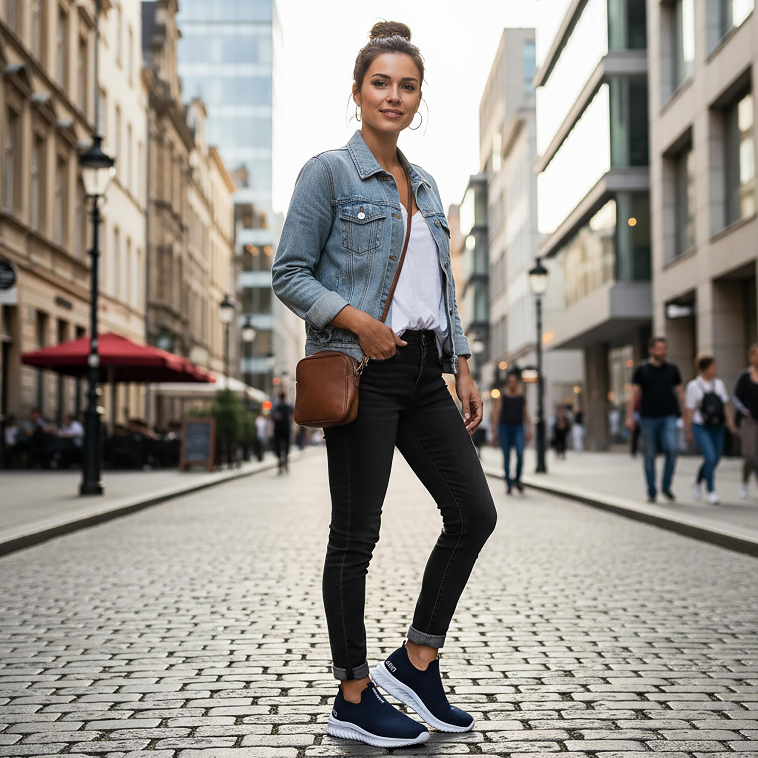 Littleplum Zapatillas Mujer Slip-On Zapatillas de Deporte Zapatos Diarios sin Cordones Ligeros Cómodos