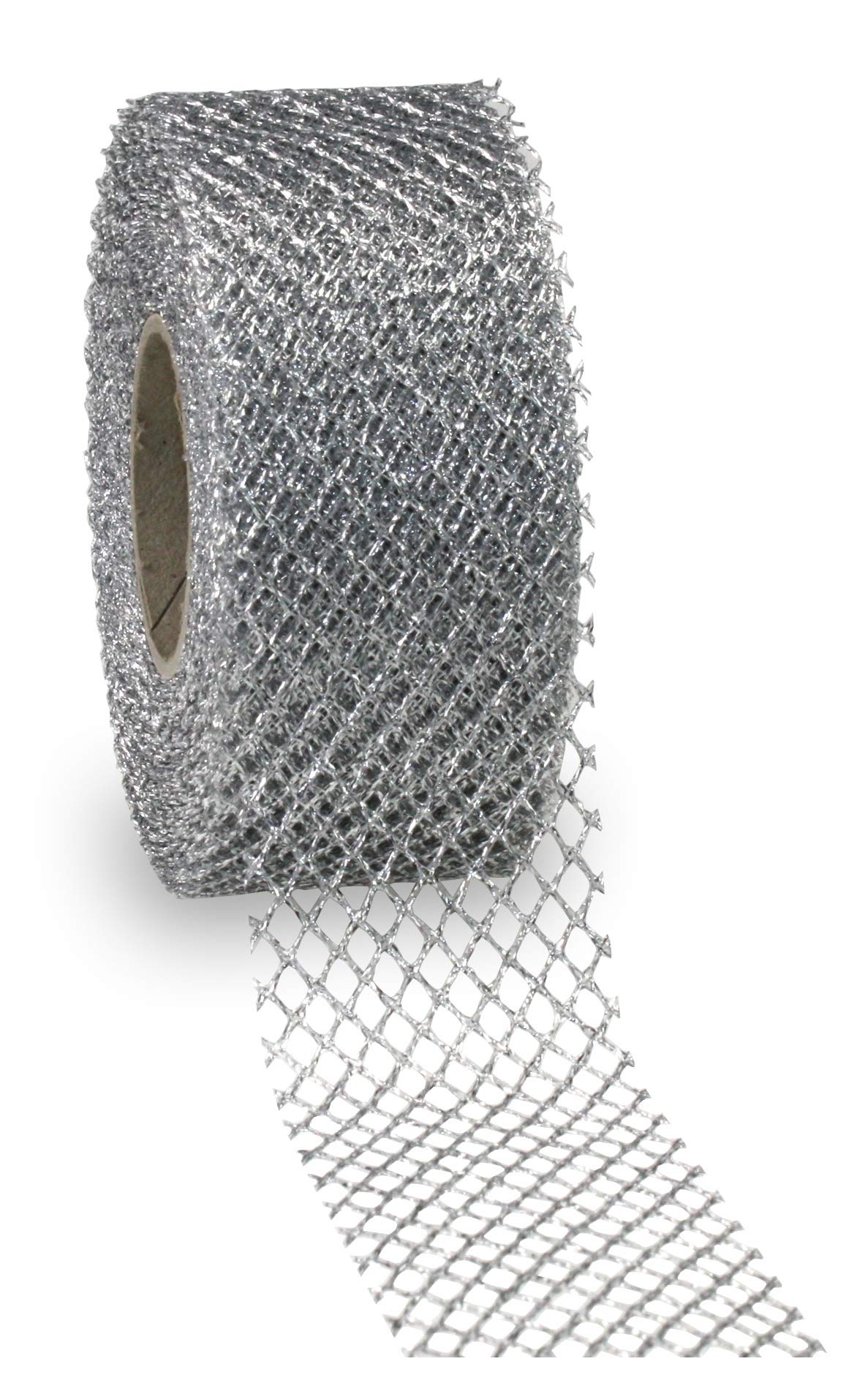Präsent - Siena Tulle Ribbon Silver 40 mm Width, 20 m Length, 40mm - 20m