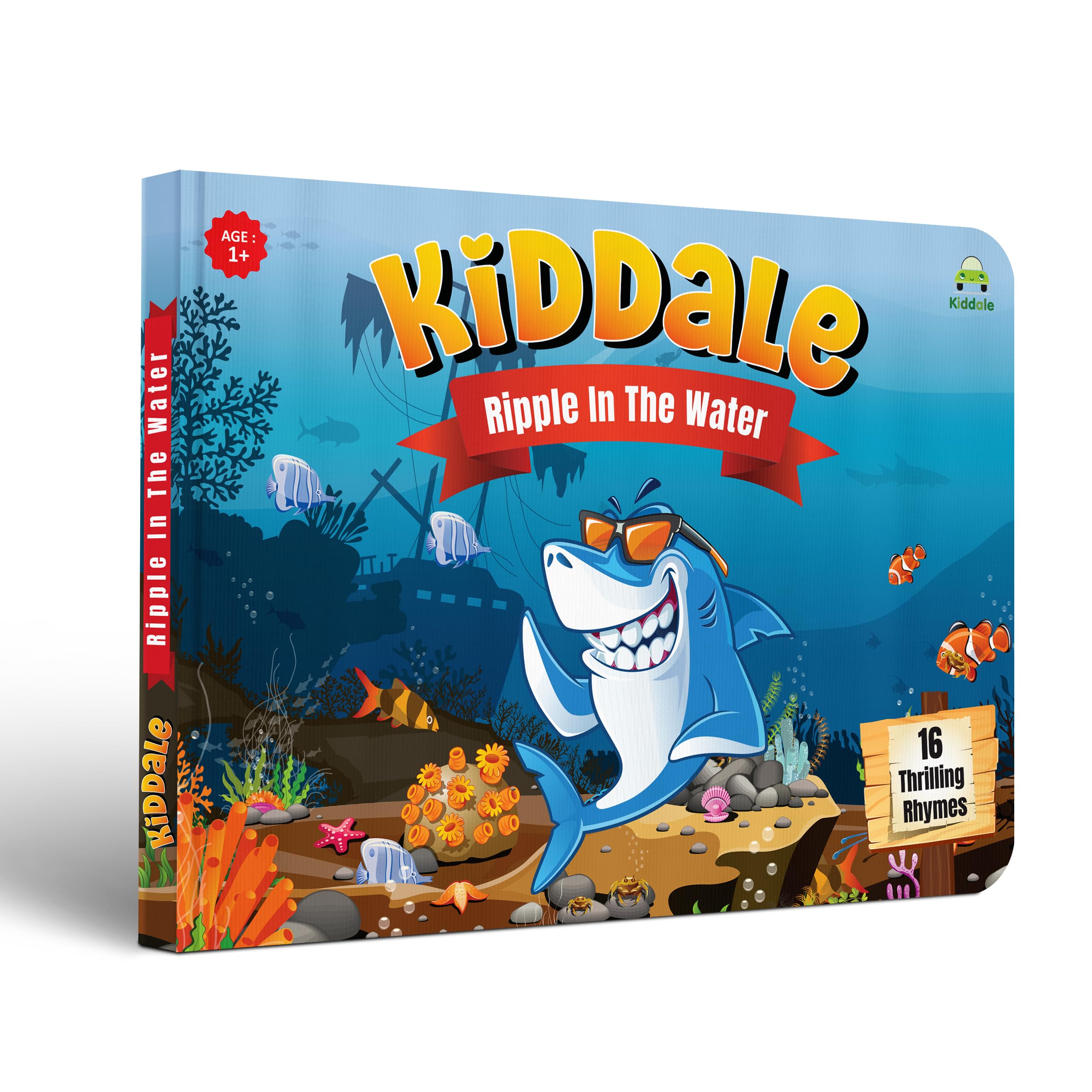 Kiddale Aquatic Animals Nursery Rhymes Board(Non-Sound) Book 'Ripple in The Water’ for Toddlers 1+ Years| Perfect for Early Learning Preschoolers