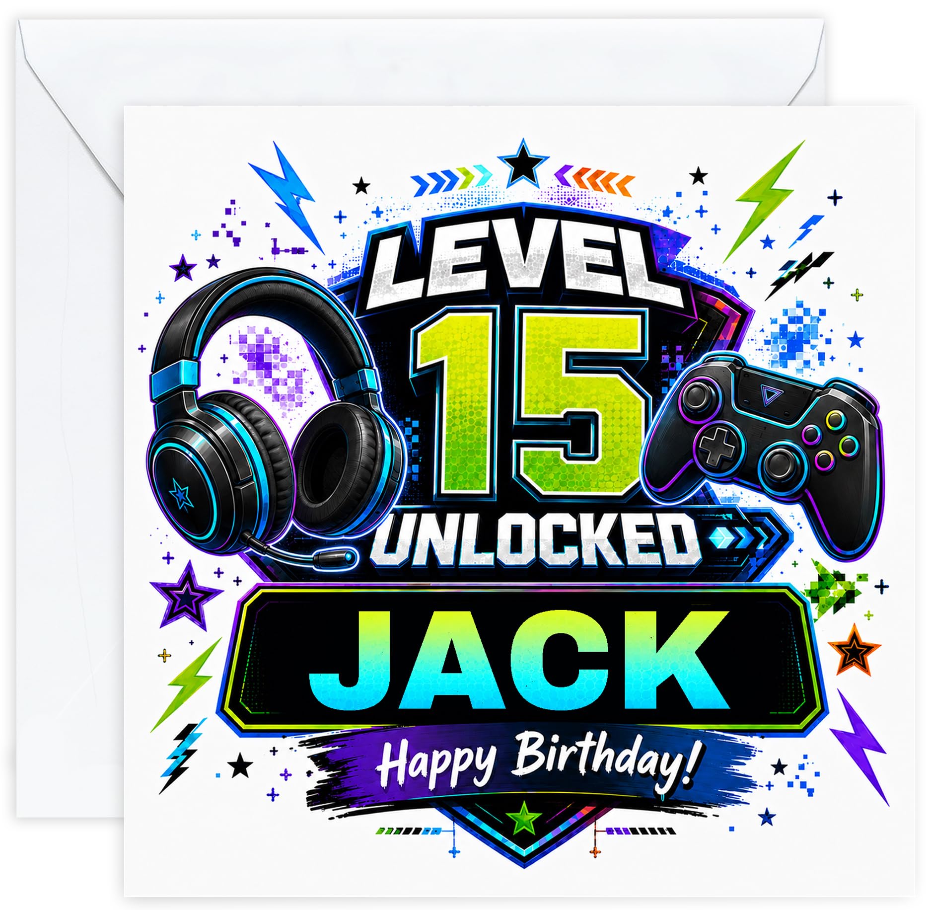 Personalised 15th Birthday Gaming Card for Boy | Gamer Card with Name