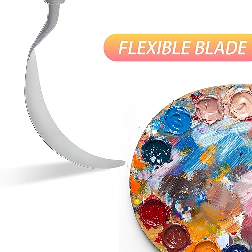Miniatura 3 de Cuchillo de paleta grande para pintura acrílica, juego de lienzo, espátula, pala, cuchillos de pintura con mango de madera, herramientas de pintura
