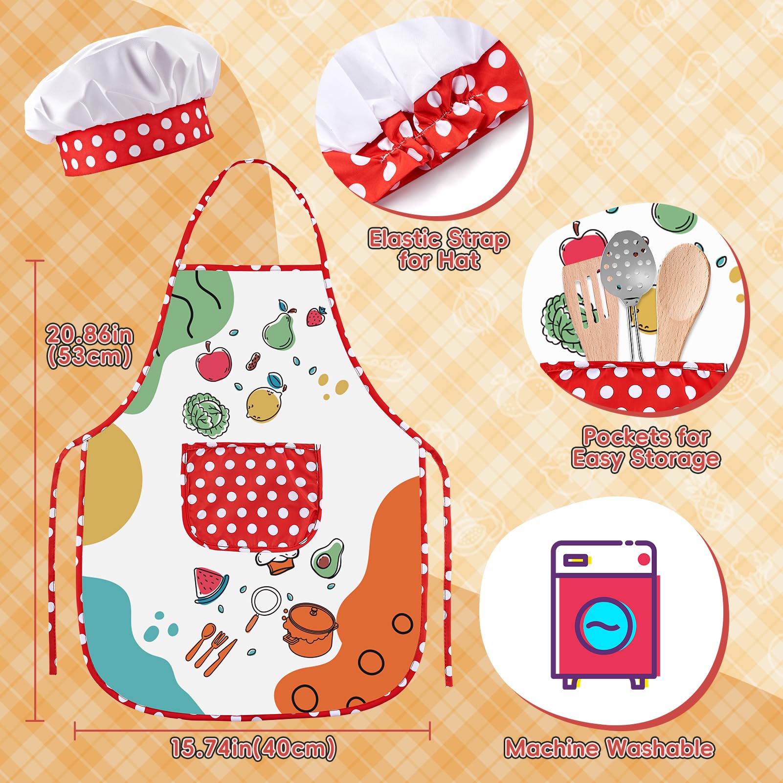 63 accessori per la cucina, set da gioco per la cucina dei bambini