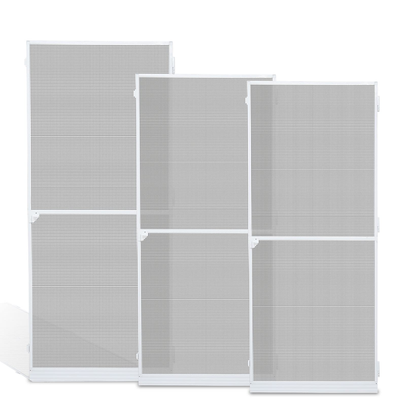 Randaco Zanzariera per Porte e Finestre, 120x240cm Zanzariera con telaio in alluminio per porte e balconi, protezione efficace anti-insetti/mosche, colore bianco