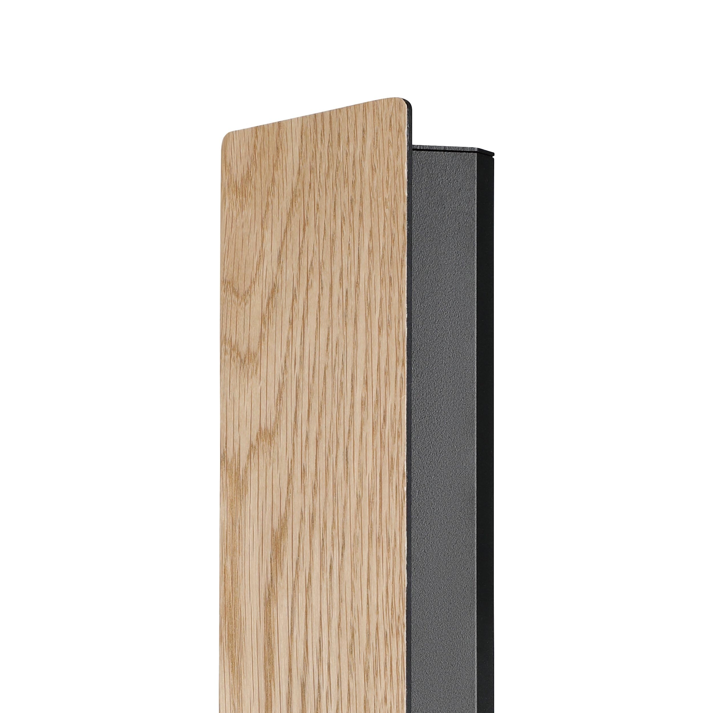 Eglo LED de pared Zubialde, aplique de pared de roble | para la iluminación indirecta, luz de madera y metal en negro para pasillo, blanco cálido, certificado FSC