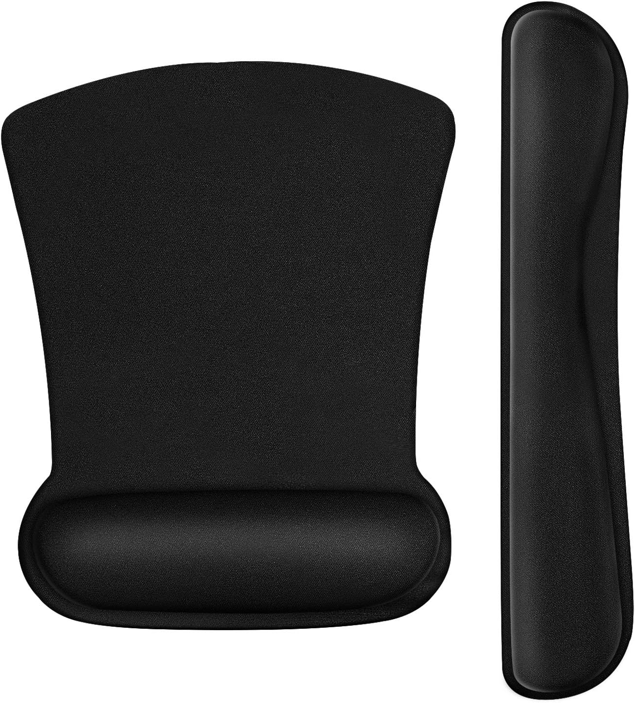 Mouse Pad with Wrist Support Ergonomic Gel,Black Keyboard Wrist Rest for Computer Keyboard with Raised Memory Foam for Desktop/Laptop/Notebook